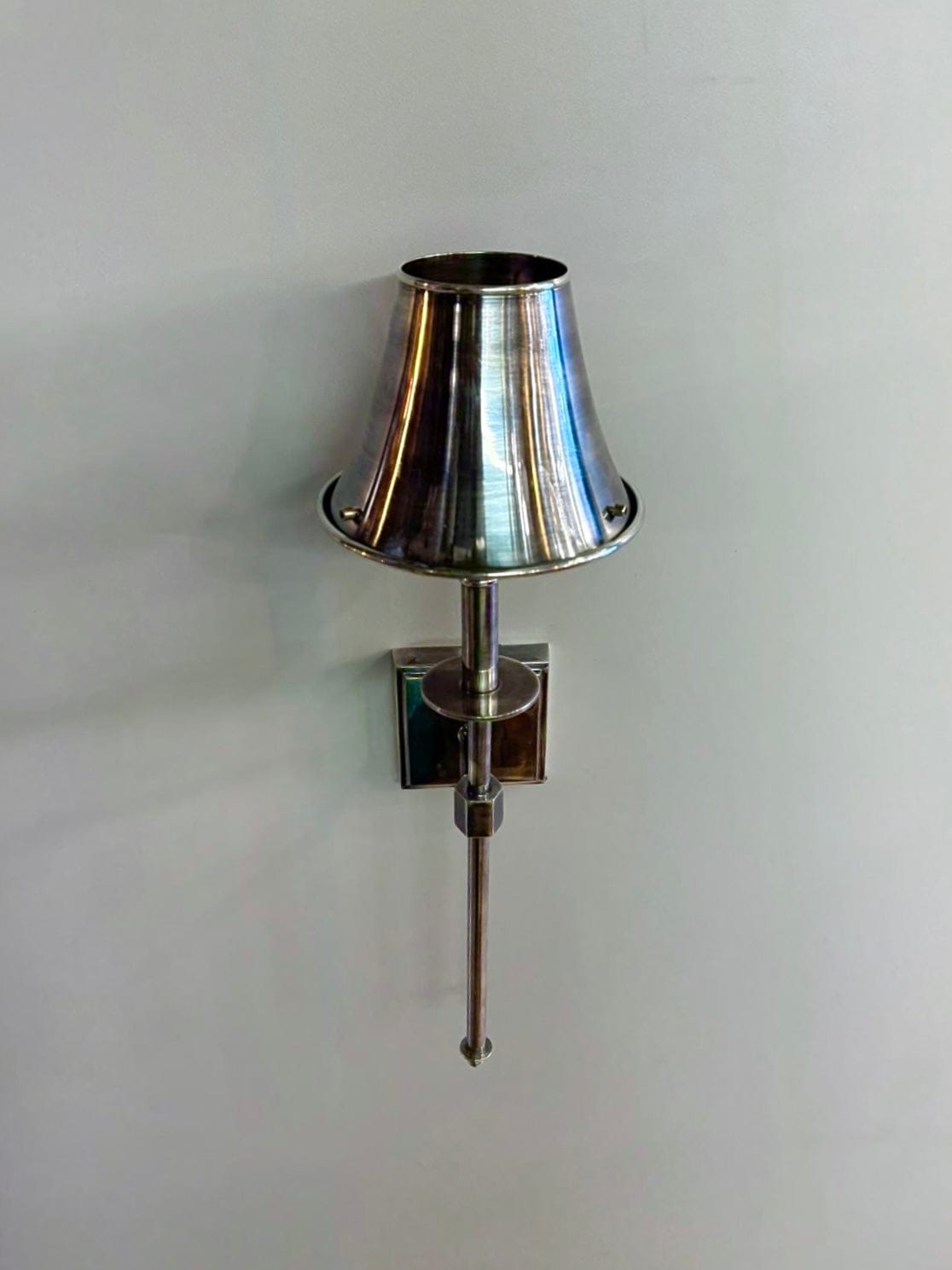 My Store Antique Silver BUK Brass Wall Sconce
