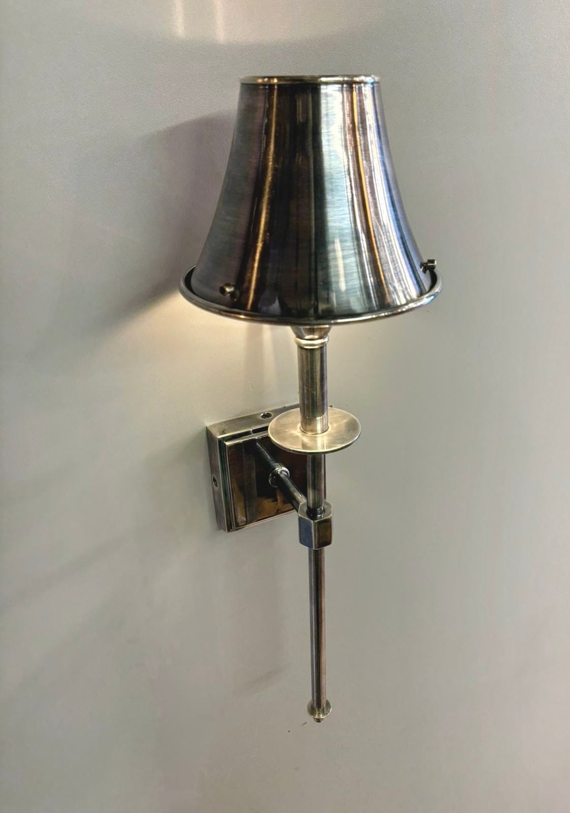 My Store Antique Silver BUK Brass Wall Sconce