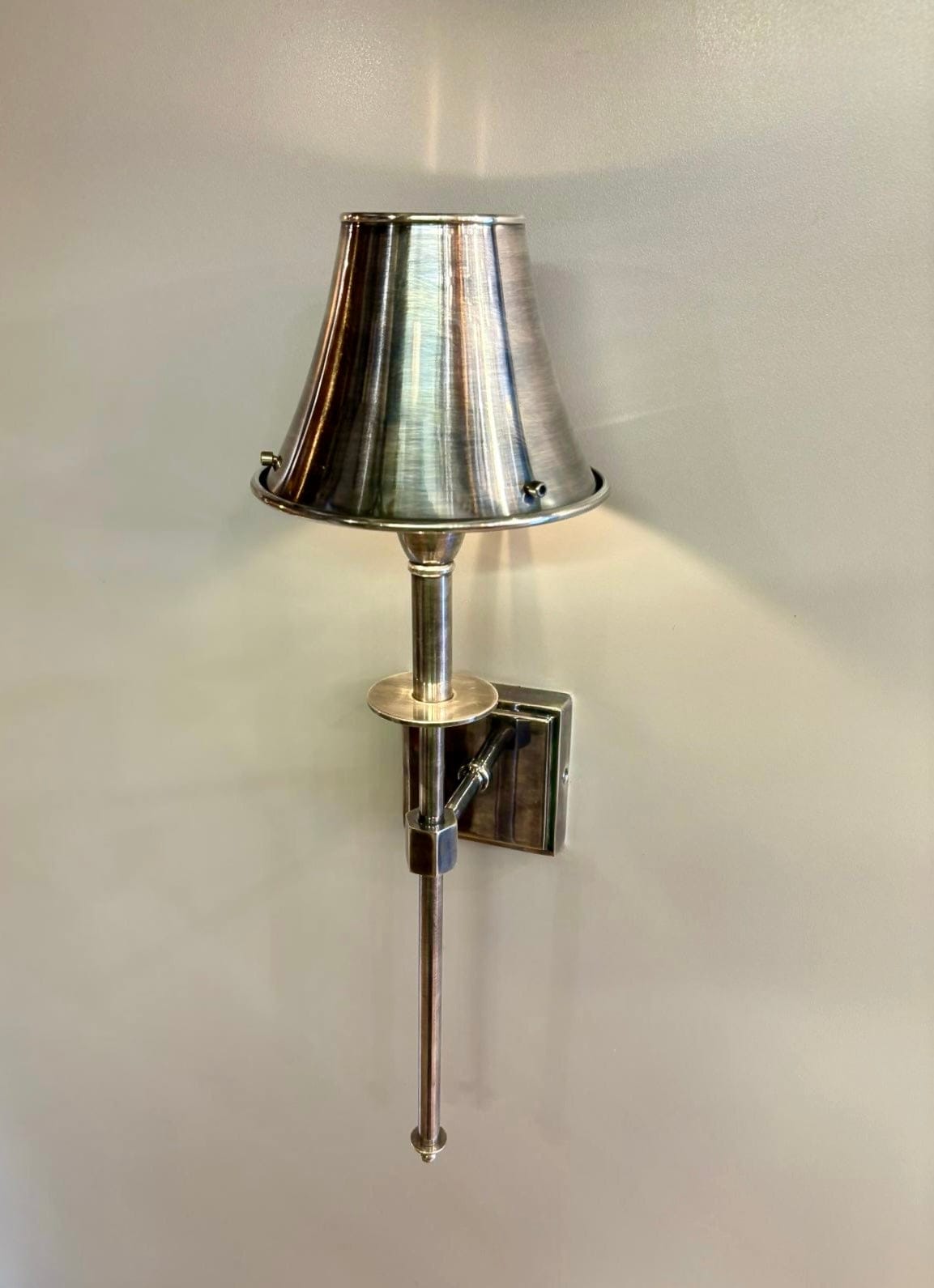 My Store Antique Silver BUK Brass Wall Sconce