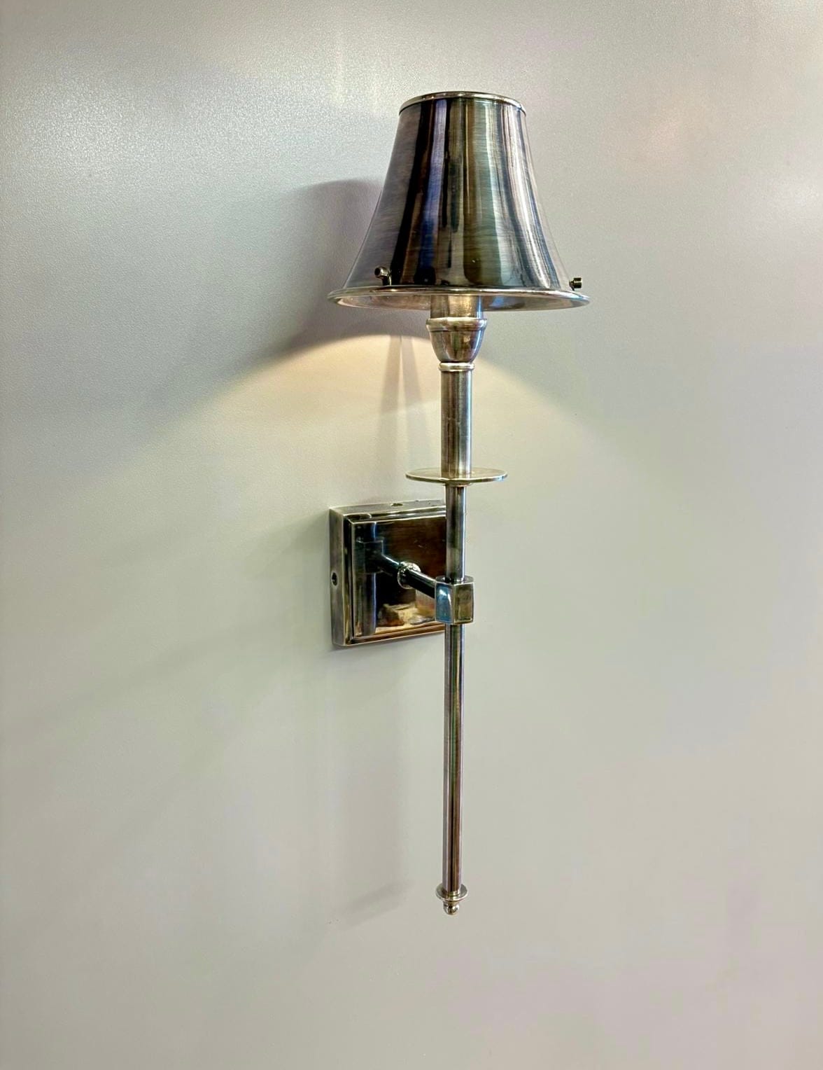 My Store Antique Silver BUK Brass Wall Sconce