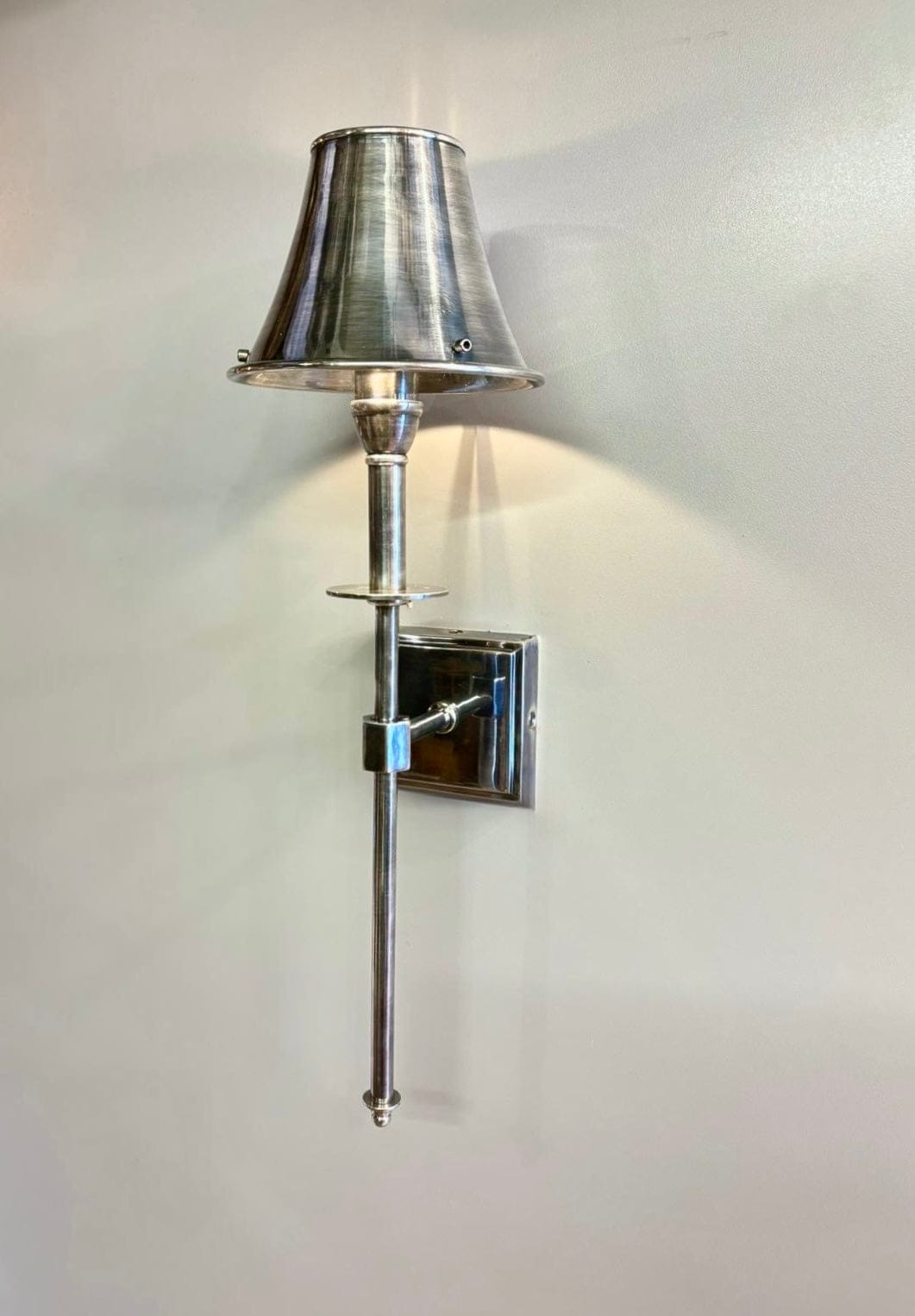 My Store Antique Silver BUK Brass Wall Sconce