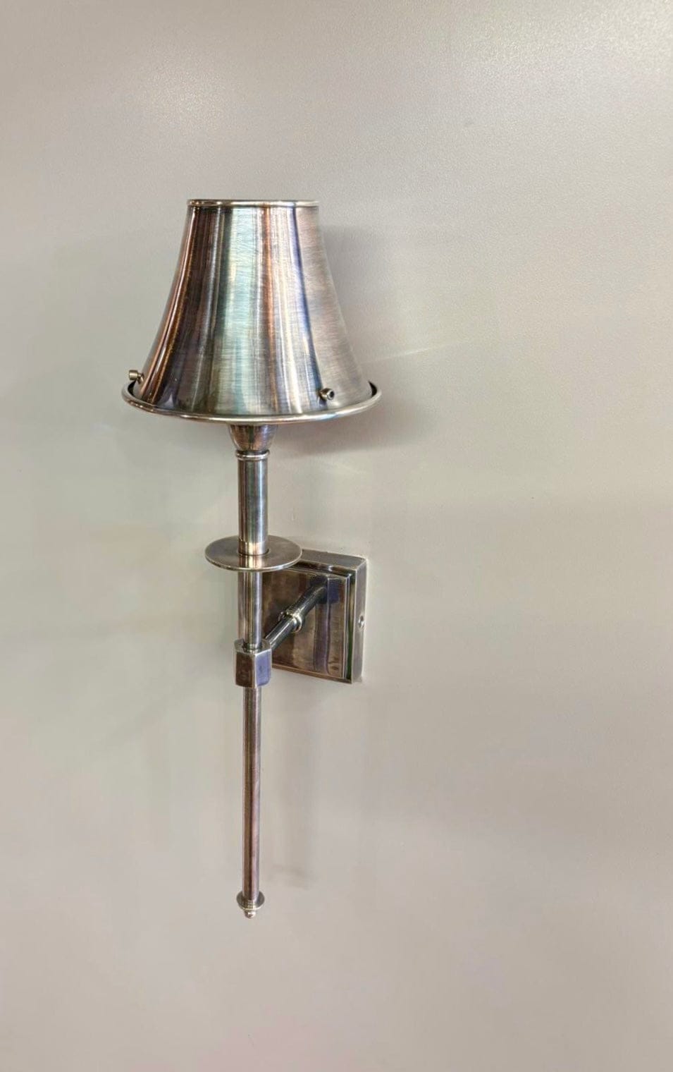 My Store Antique Silver BUK Brass Wall Sconce