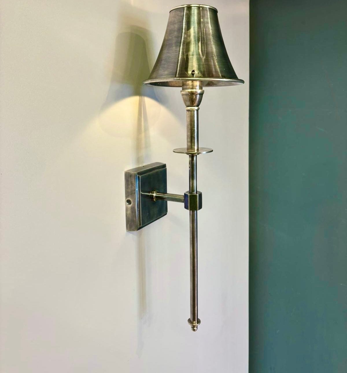 My Store Antique Silver BUK Brass Wall Sconce