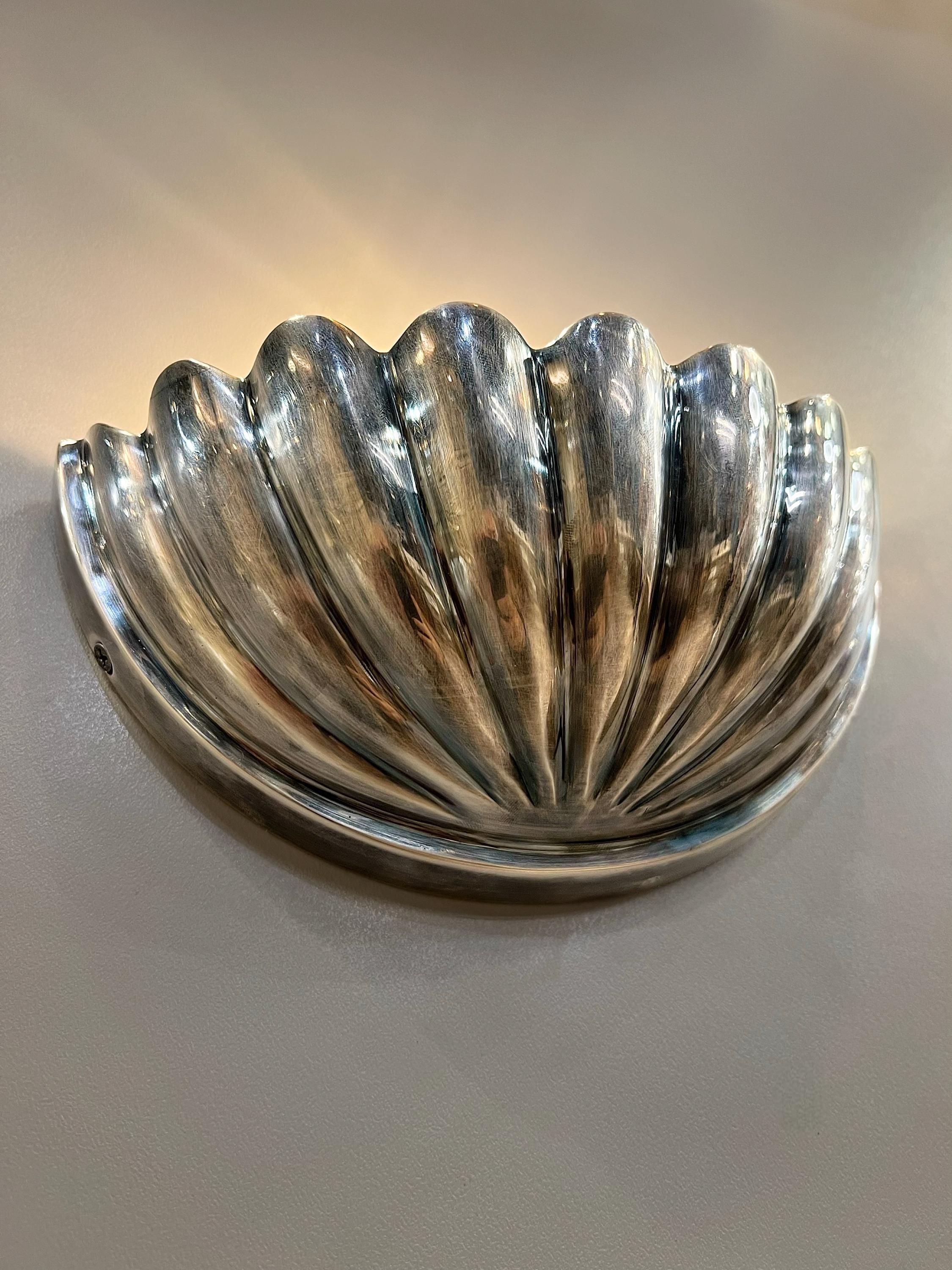 My Store Antique Silver CARDIUM Brass Wall Sconce