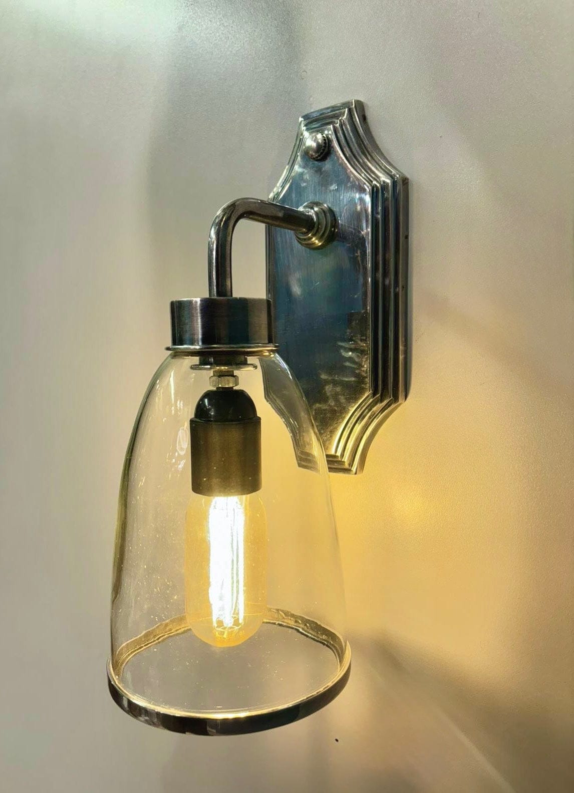 My Store Antique Silver FORNACE Brass Wall Sconce