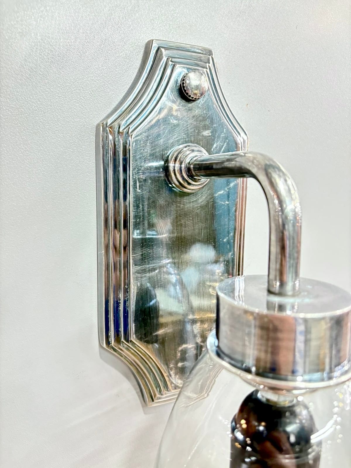 My Store Antique Silver FORNACE Brass Wall Sconce