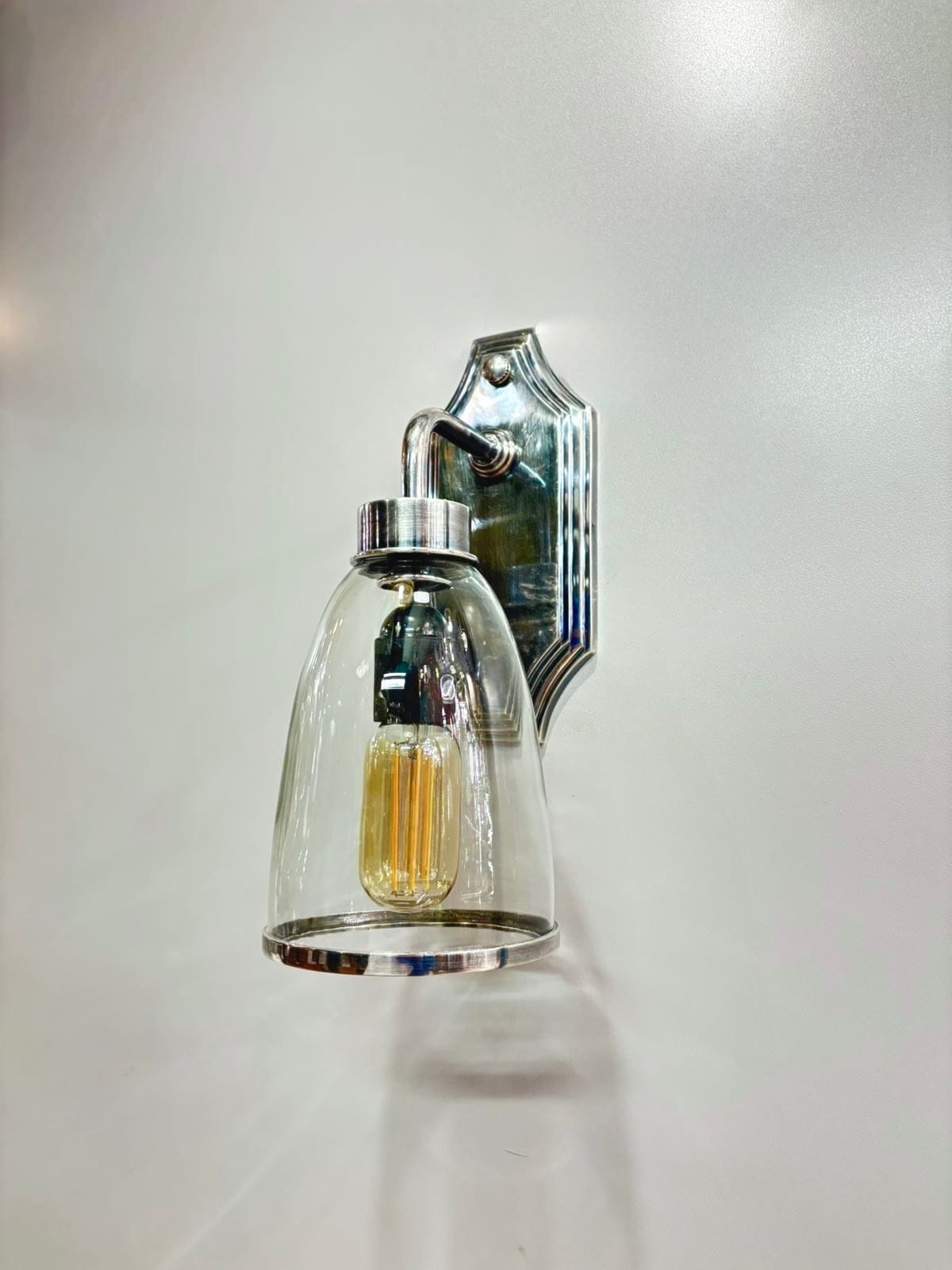 My Store Antique Silver FORNACE Brass Wall Sconce