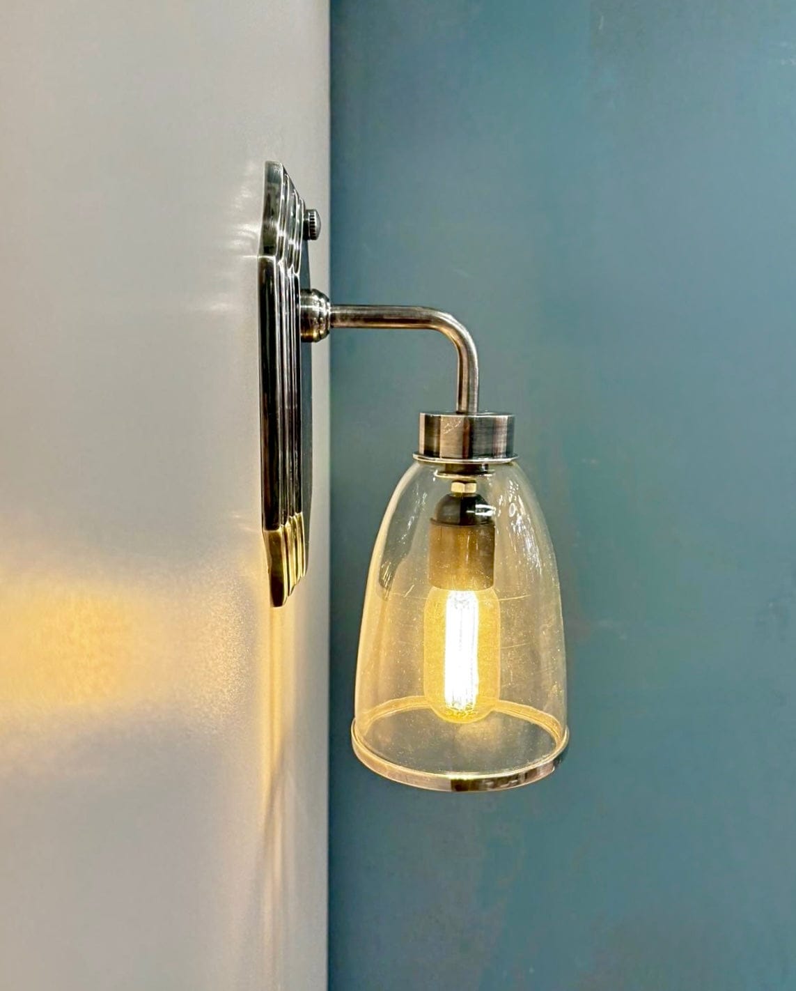 My Store Antique Silver FORNACE Brass Wall Sconce