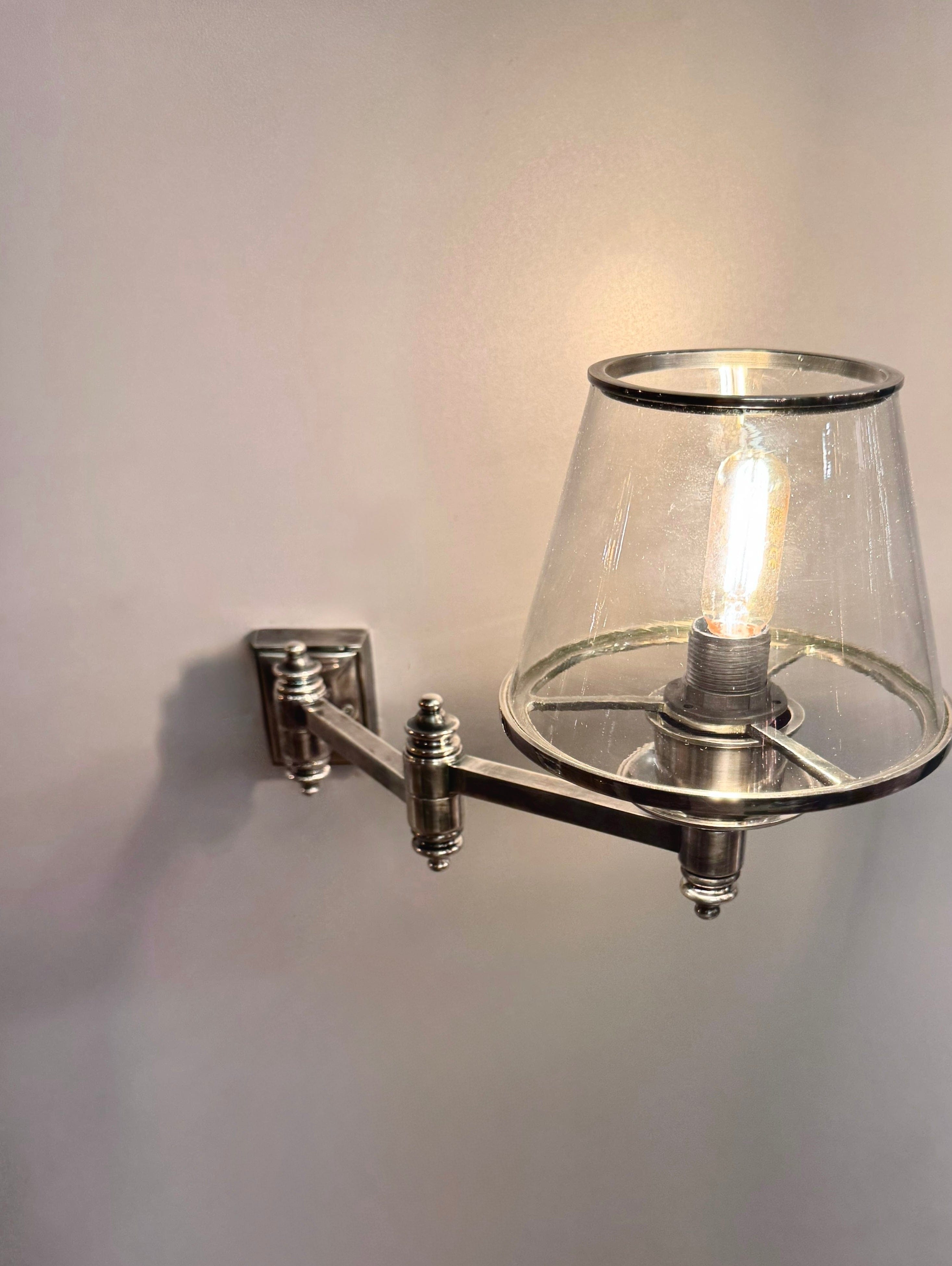 My Store Antique Silver MORRA Articulating Brass Wall Sconce