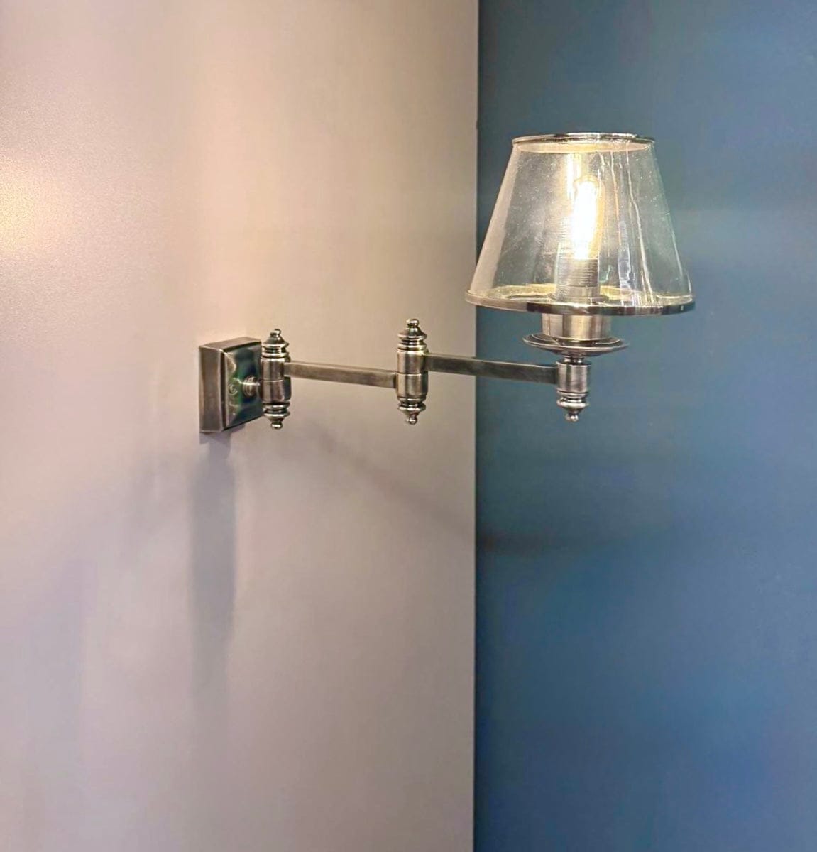 My Store Antique Silver MORRA Articulating Brass Wall Sconce