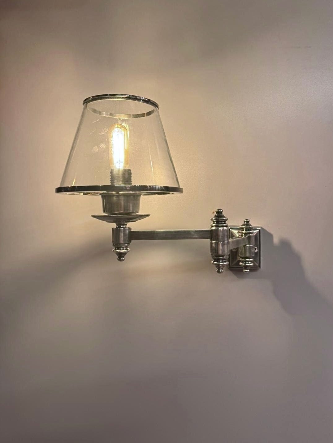 My Store Antique Silver MORRA Articulating Brass Wall Sconce