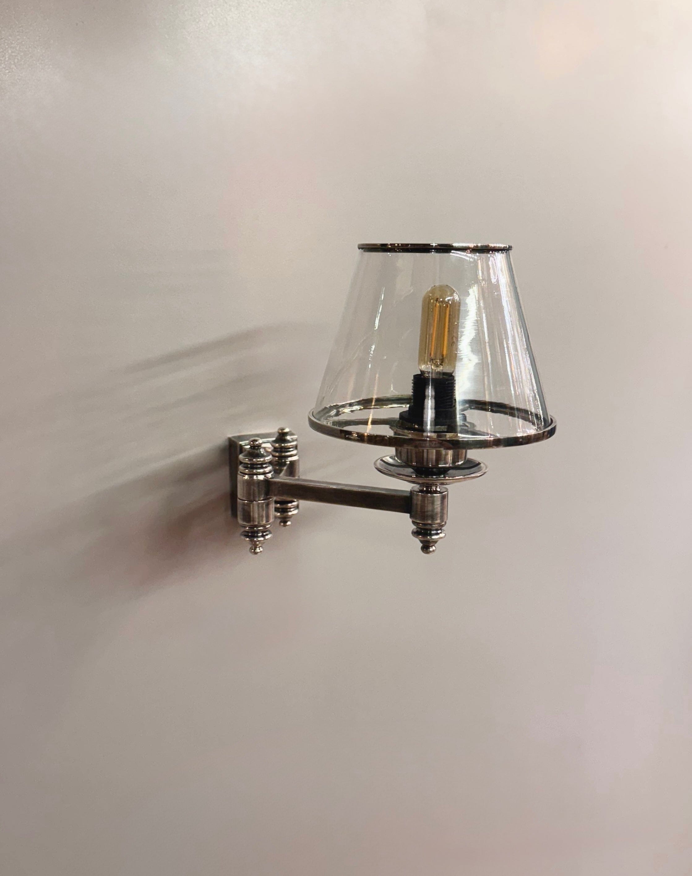 My Store Antique Silver MORRA Articulating Brass Wall Sconce