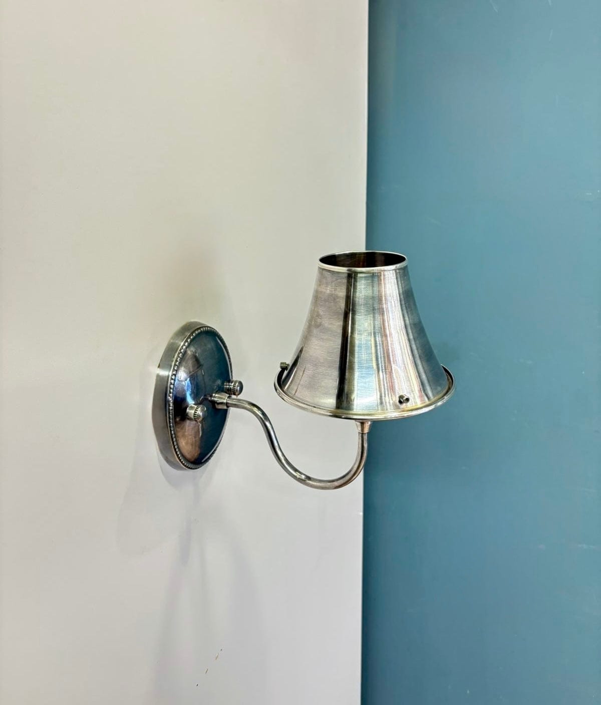 My Store Antique Silver NUSCO Brass Wall Sconce