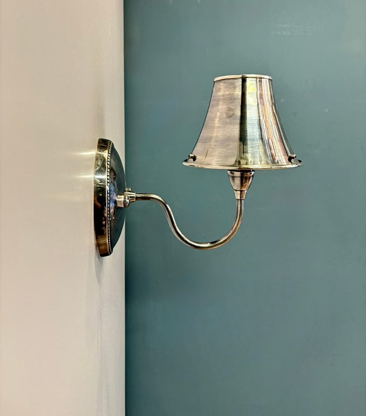 My Store Antique Silver NUSCO Brass Wall Sconce