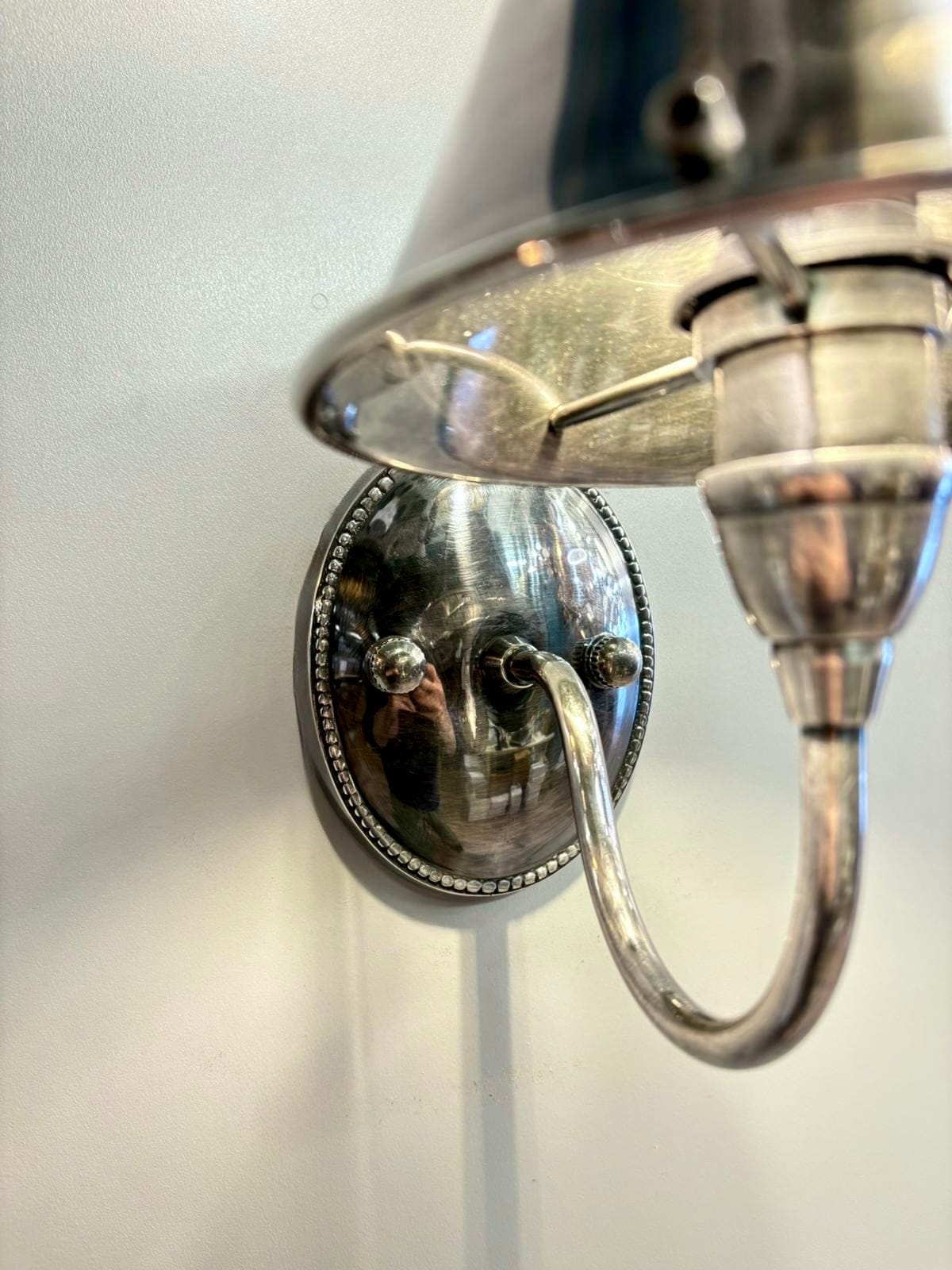 My Store Antique Silver NUSCO Brass Wall Sconce