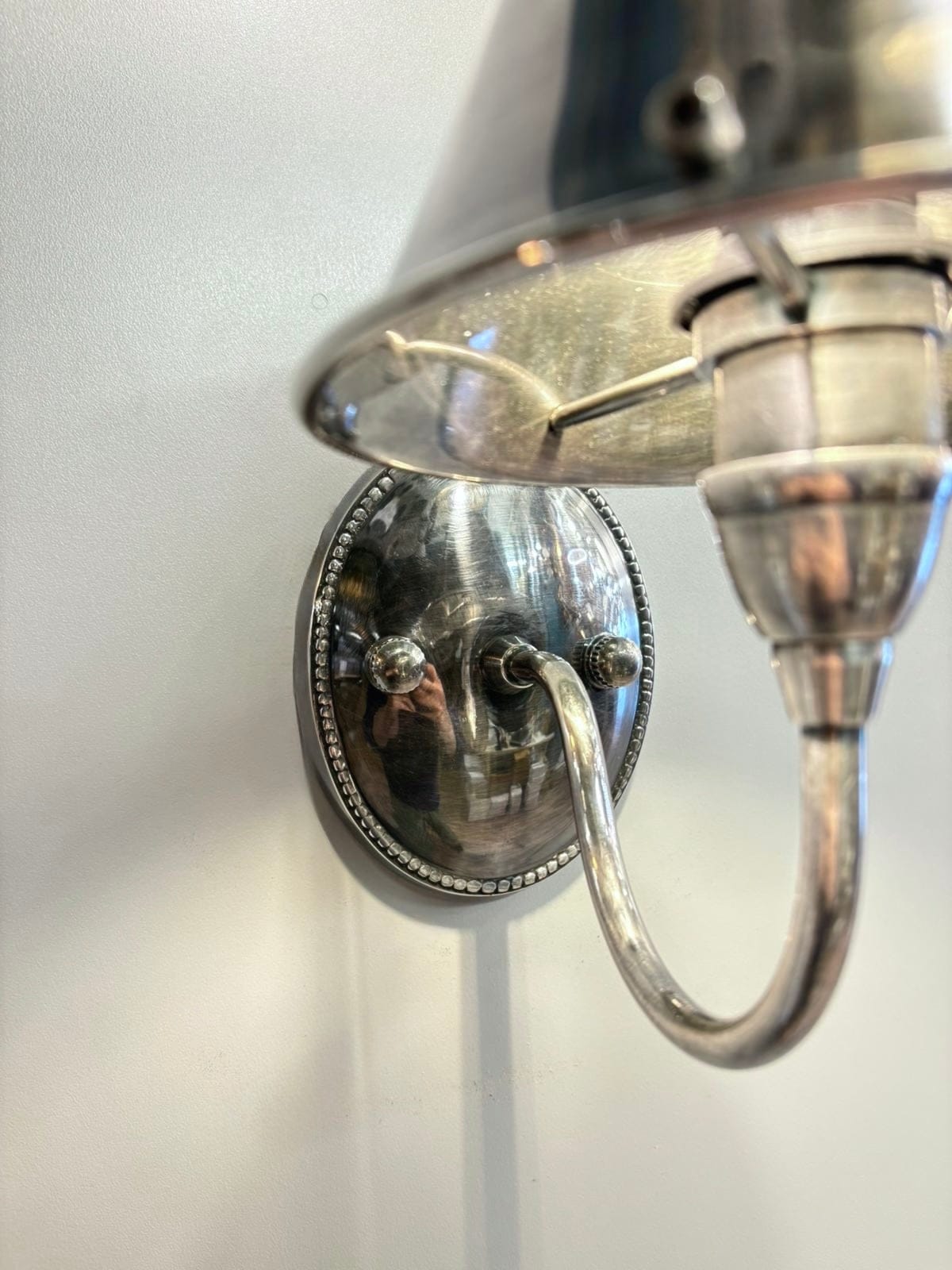 My Store Antique Silver NUSCO Brass Wall Sconce