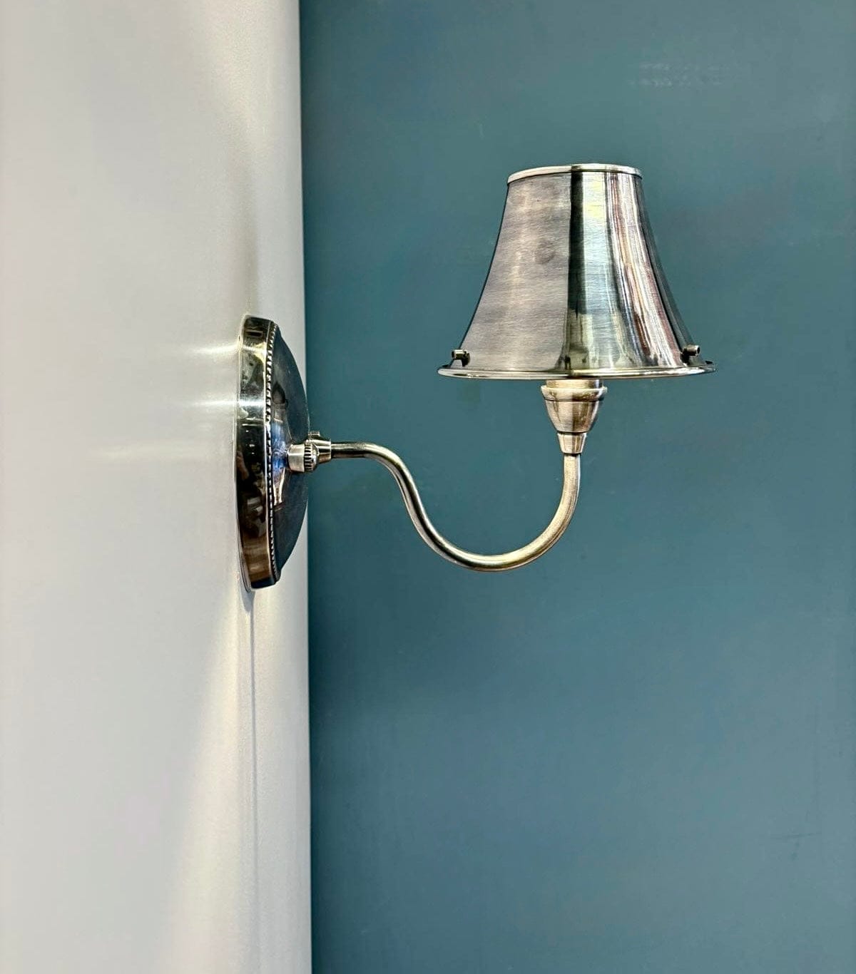 My Store Antique Silver NUSCO Brass Wall Sconce