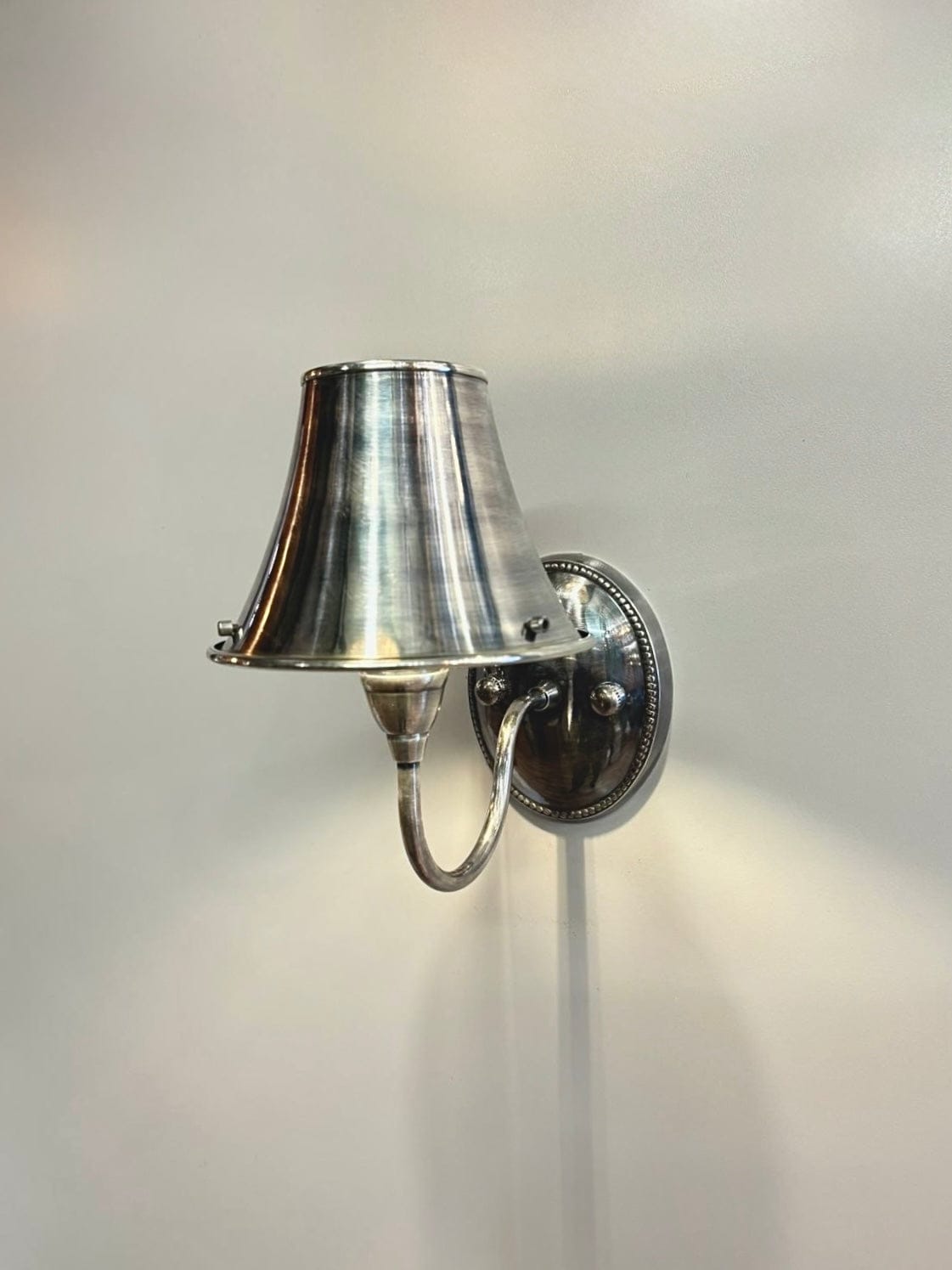 My Store Antique Silver NUSCO Brass Wall Sconce