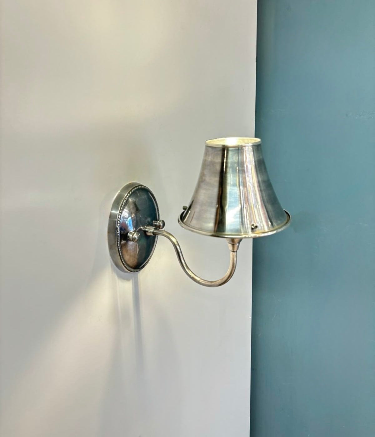 My Store Antique Silver NUSCO Brass Wall Sconce