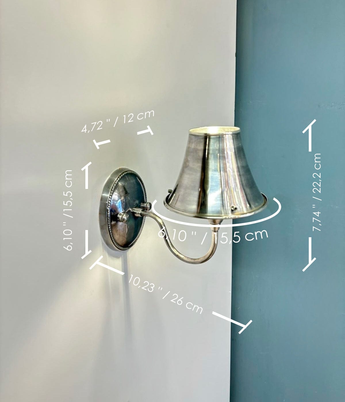 My Store Antique Silver NUSCO Brass Wall Sconce