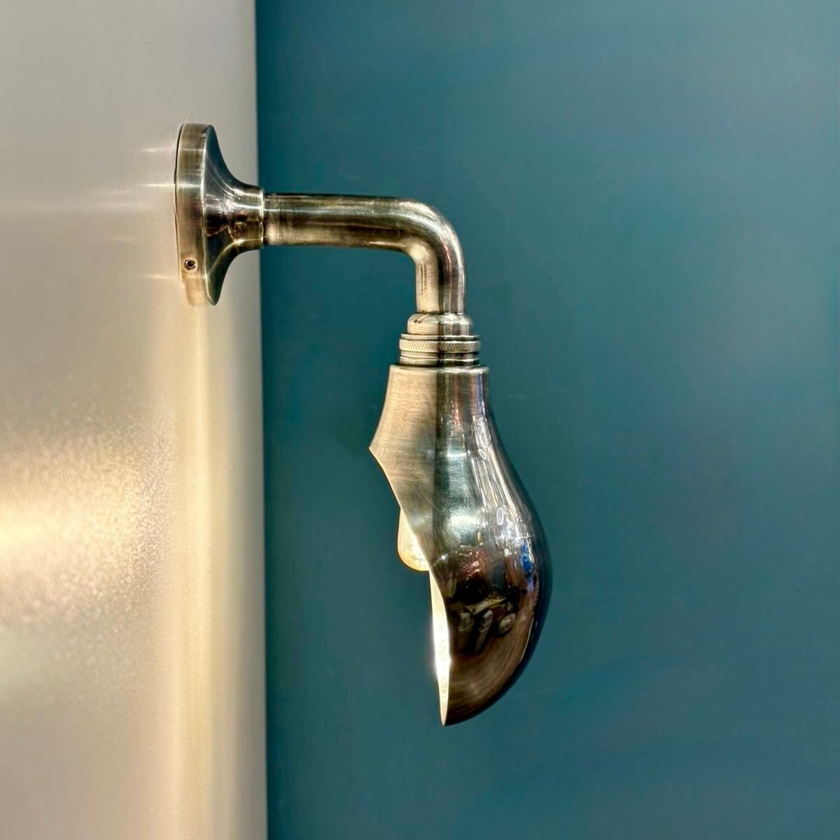 My Store Antique Silver POLVIC Brass Wall Sconce