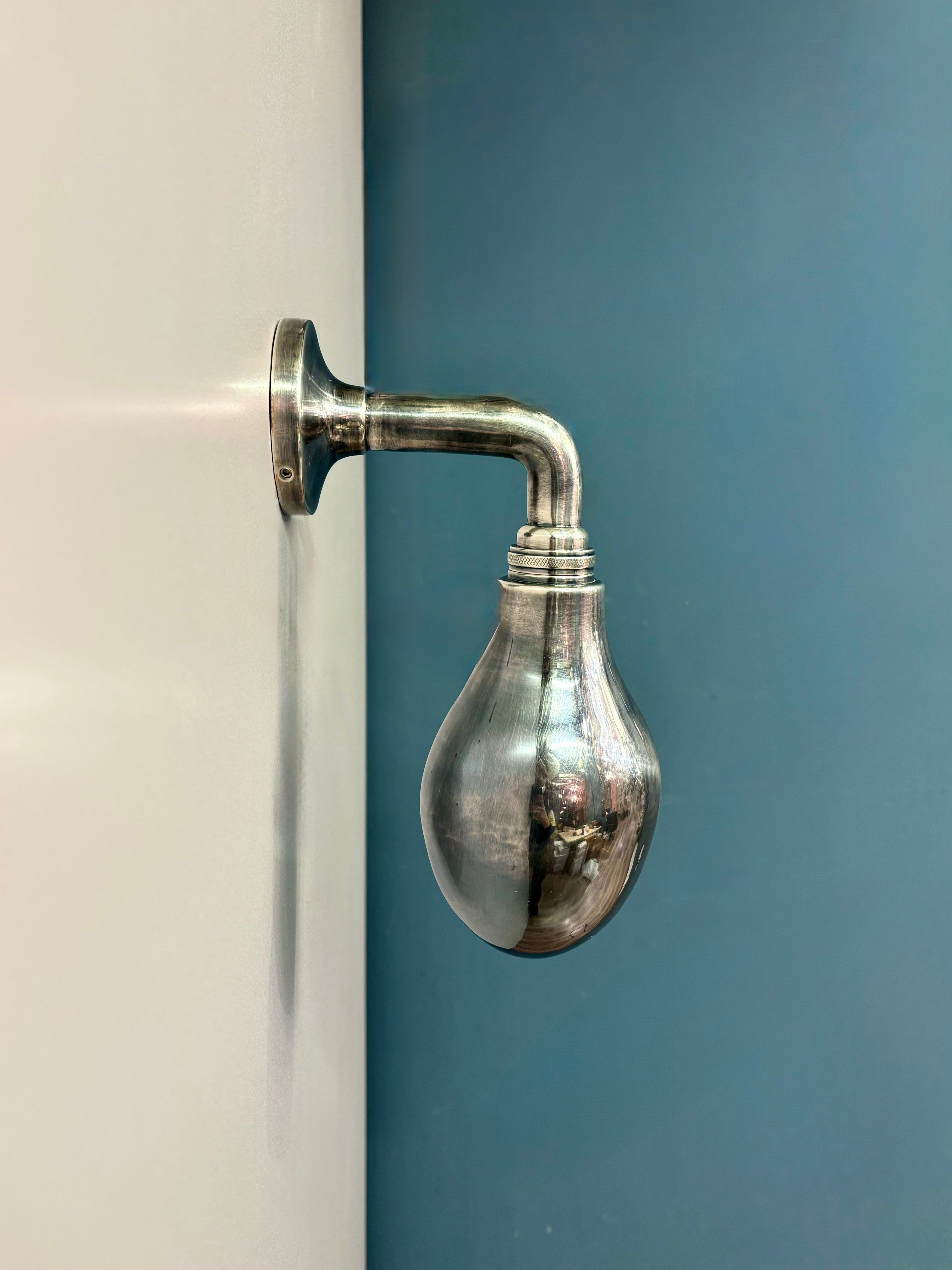 My Store Antique Silver POLVIC Brass Wall Sconce