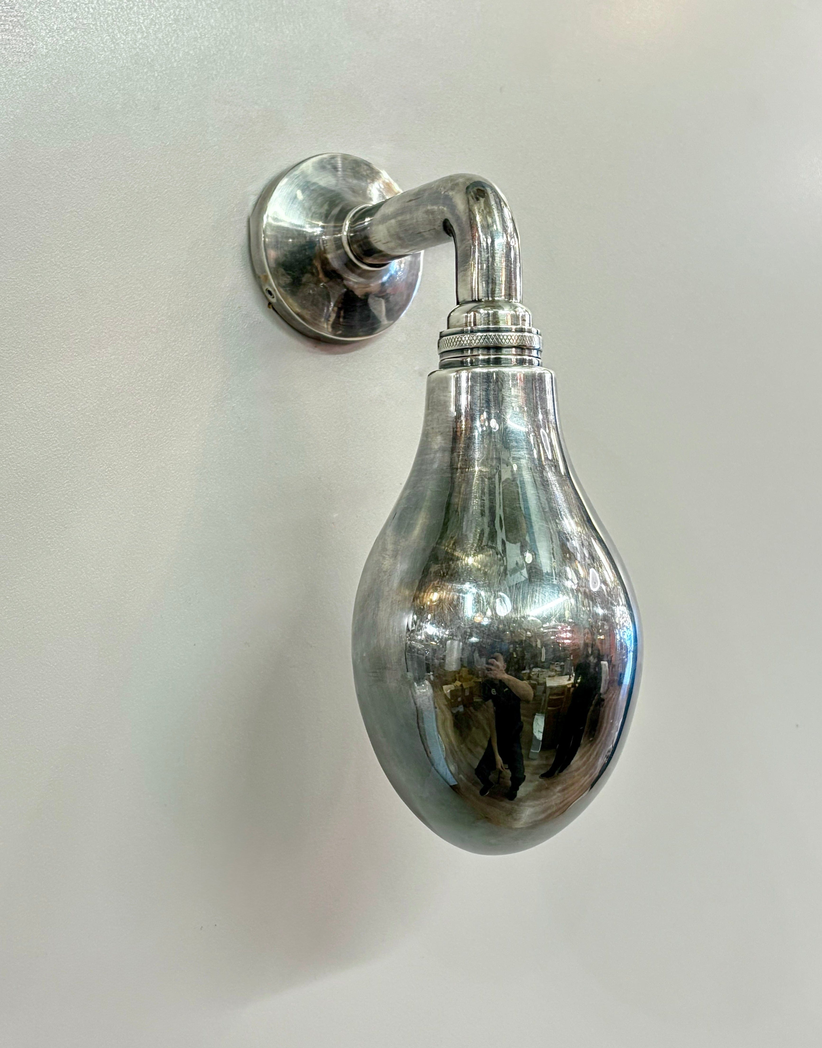 My Store Antique Silver POLVIC Brass Wall Sconce