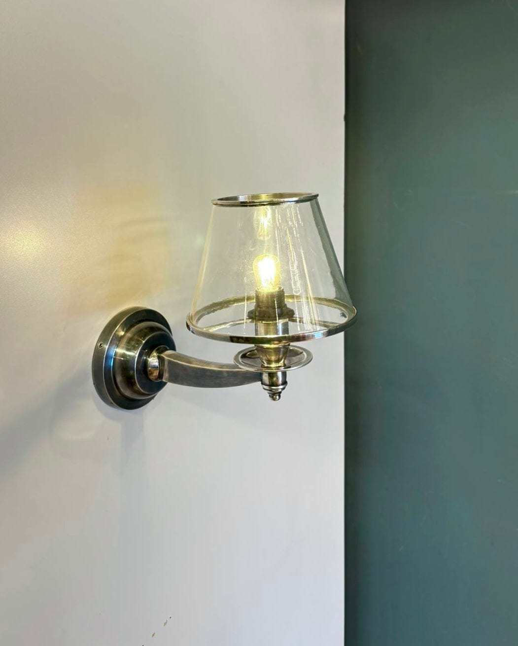 My Store Antique Silver SKOK Brass Wall Sconce