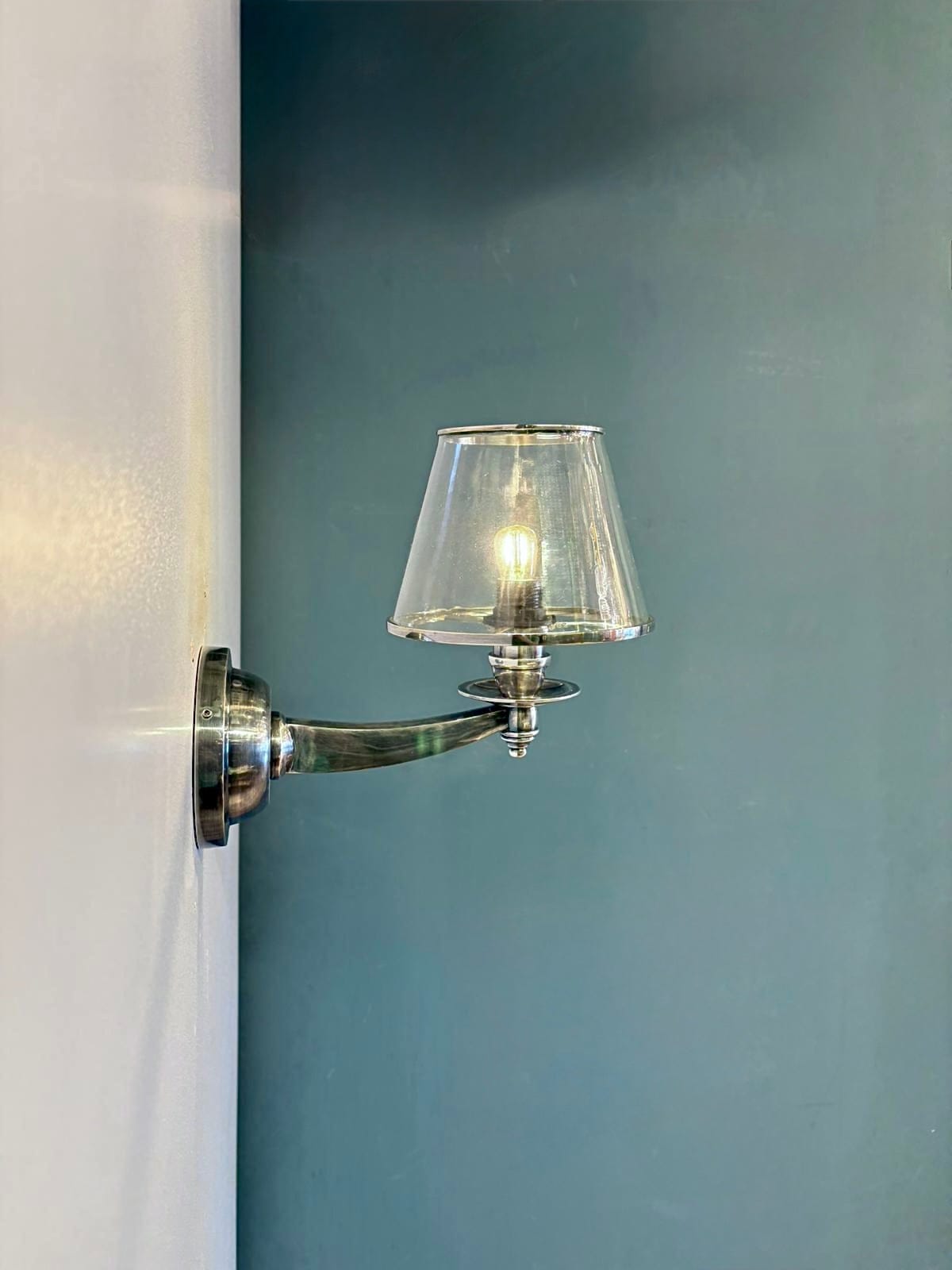 My Store Antique Silver SKOK Brass Wall Sconce
