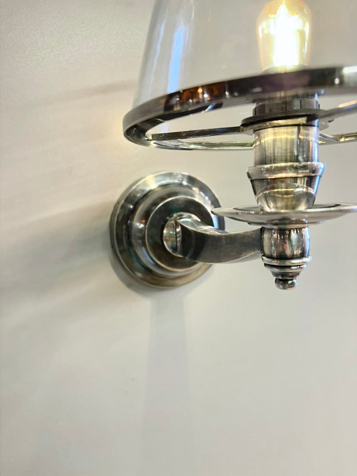 My Store Antique Silver SKOK Brass Wall Sconce