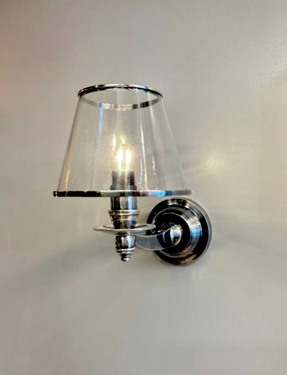 My Store Antique Silver SKOK Brass Wall Sconce