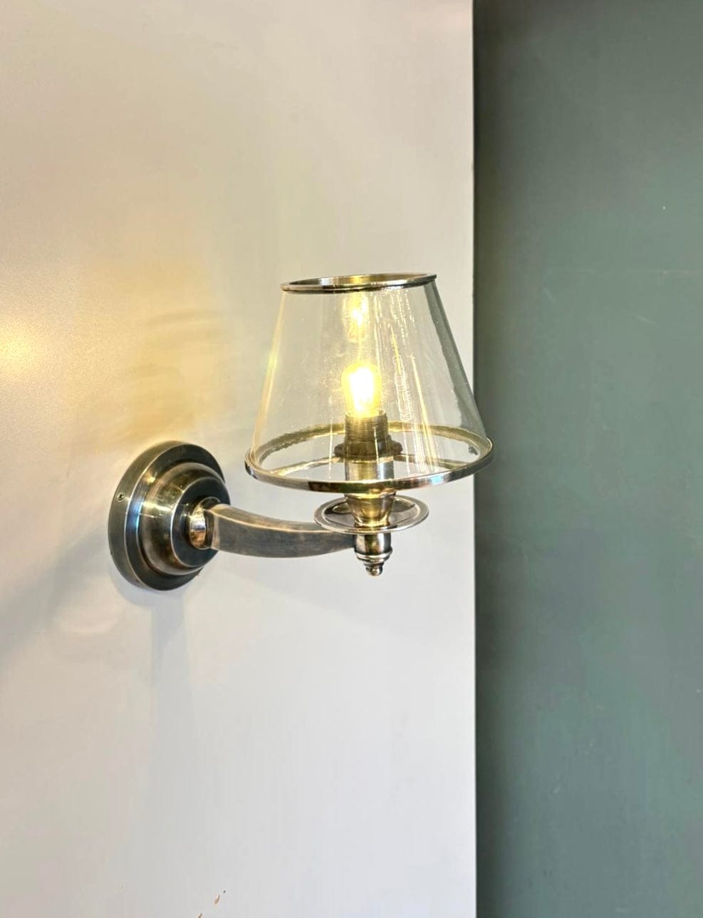 My Store Antique Silver SKOK Brass Wall Sconce