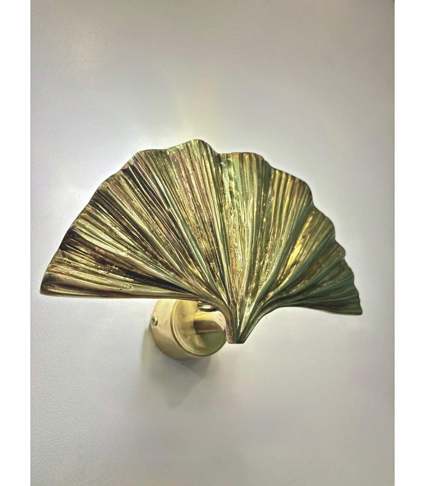 My Store Brushed Brass ALMADA MINI Handmade Brass Gingko Leaf Wall Sconce