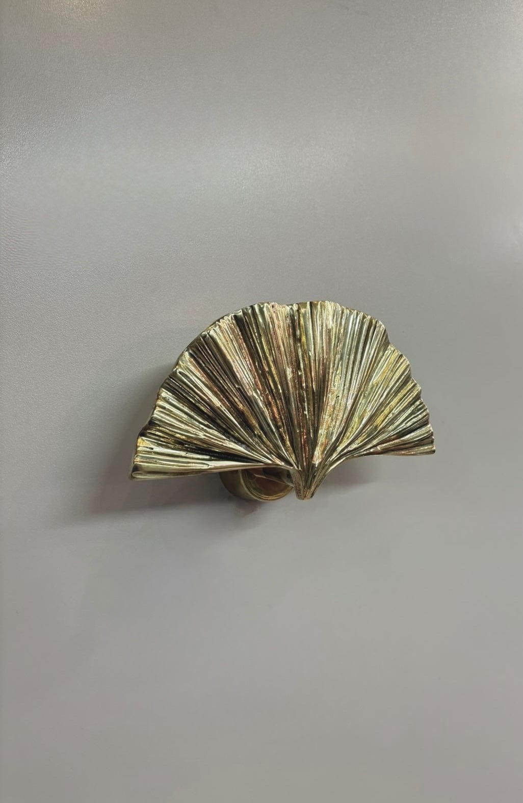 My Store Brushed Brass ALMADA MINI Handmade Brass Gingko Leaf Wall Sconce