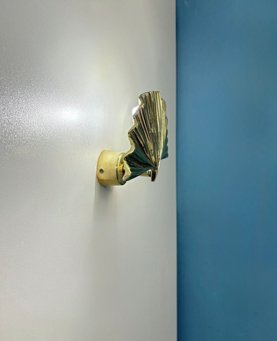 My Store Brushed Brass ALMADA MINI Handmade Brass Gingko Leaf Wall Sconce