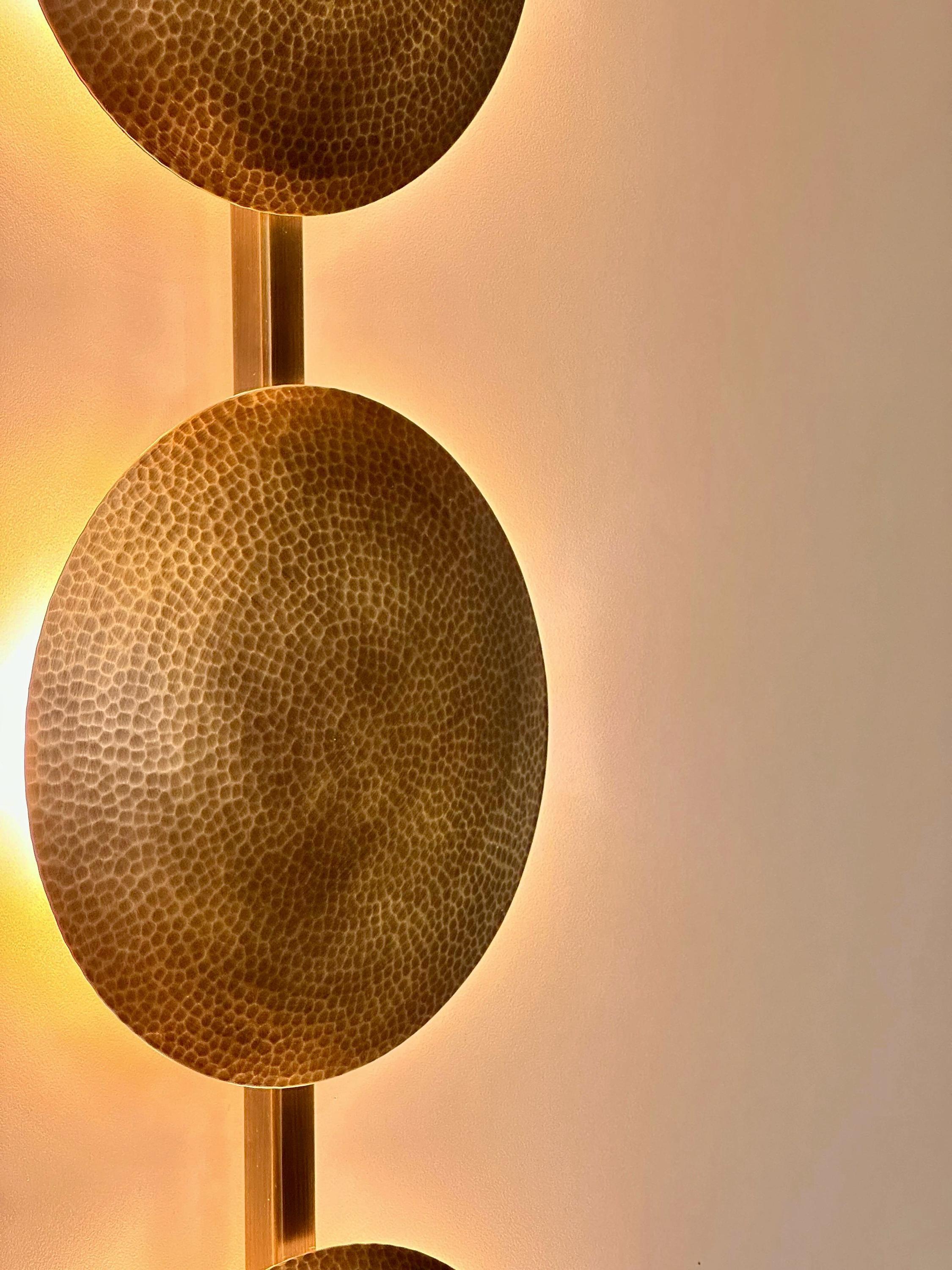 My Store KRASICI Triple Hammered Brass Wall Lighting Fixture