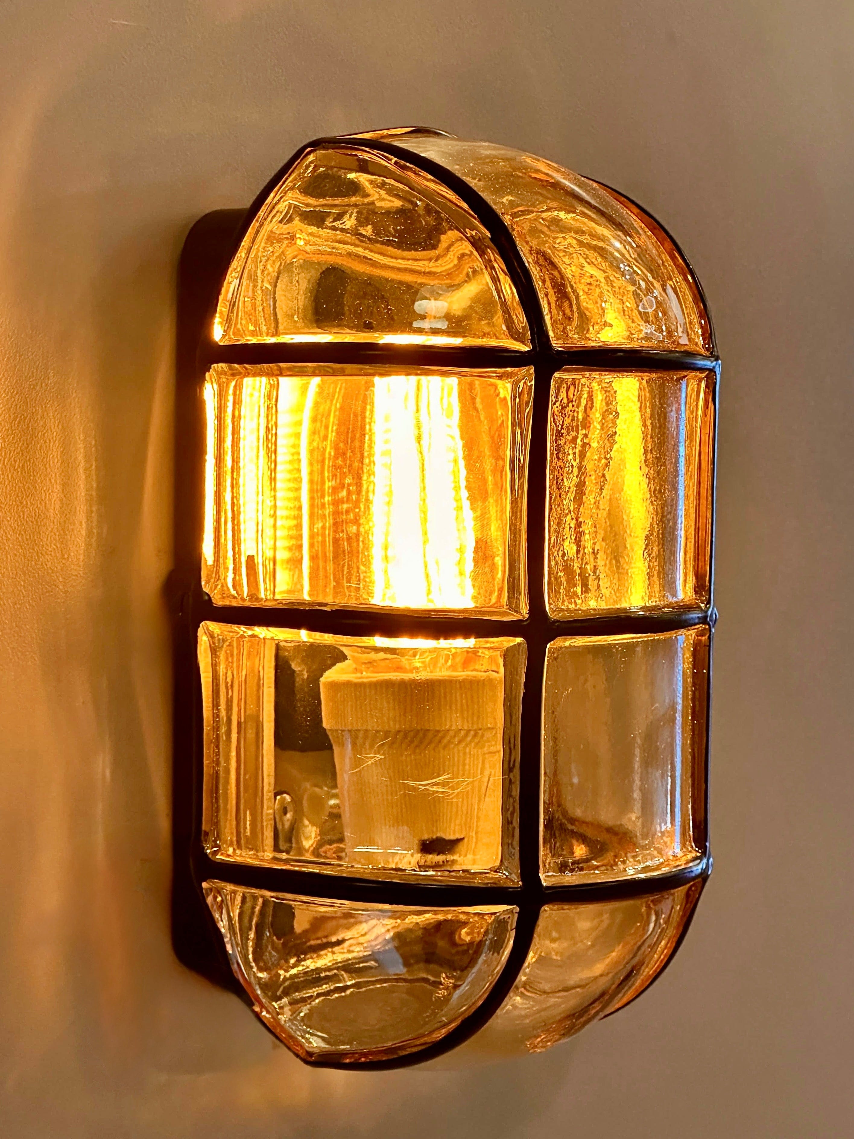 My Store LACROM SEMIFLUSH GLASS Wall Sconce - Honey