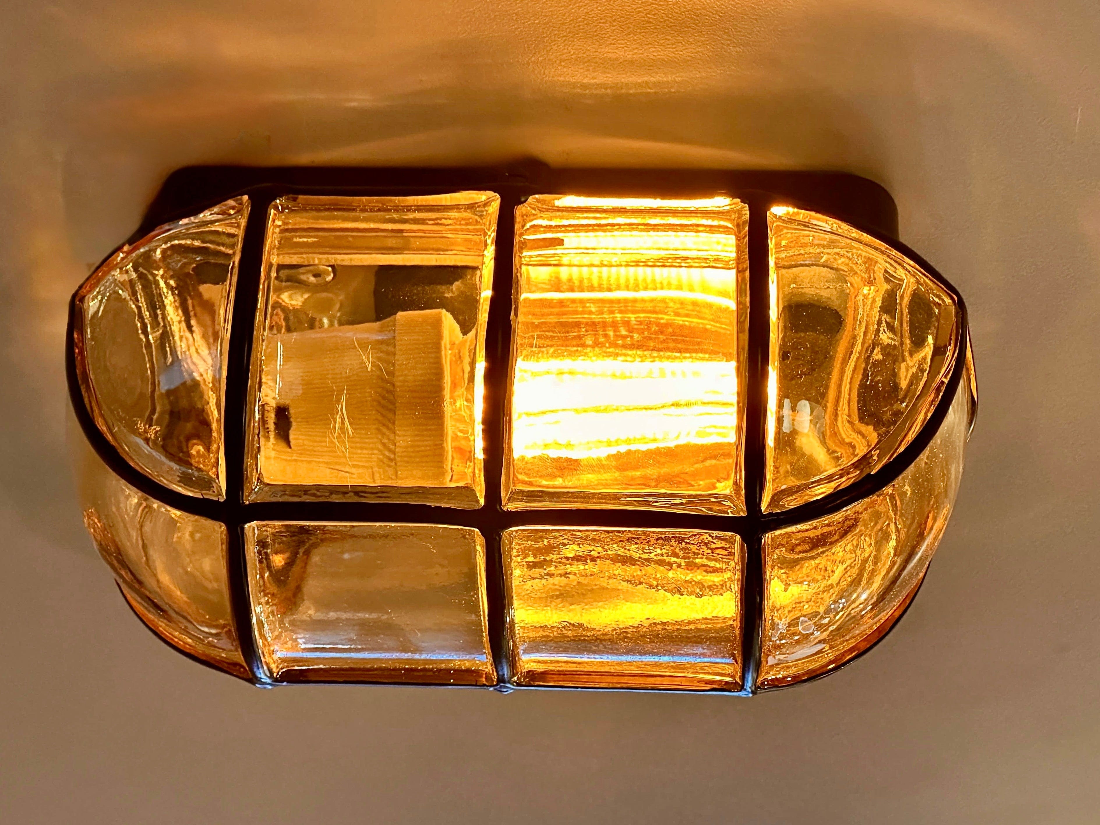 My Store LACROM SEMIFLUSH GLASS Wall Sconce - Honey