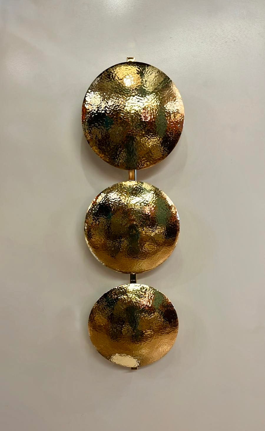 My Store Polished Brass KRASICI Triple Hammered Brass Wall Lighting Fixture