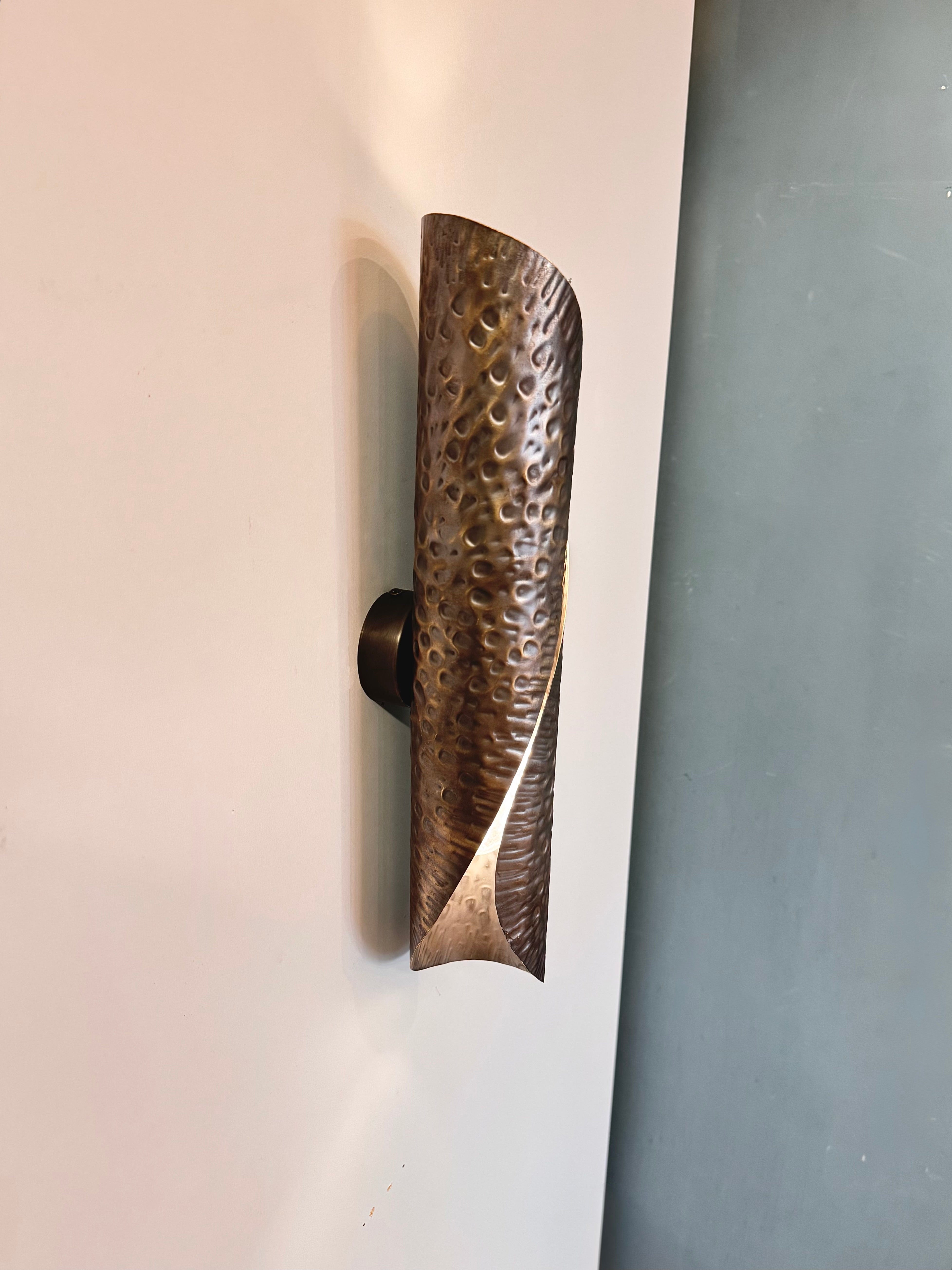 My Store PONCE Hammered Brass Wall Sconce
