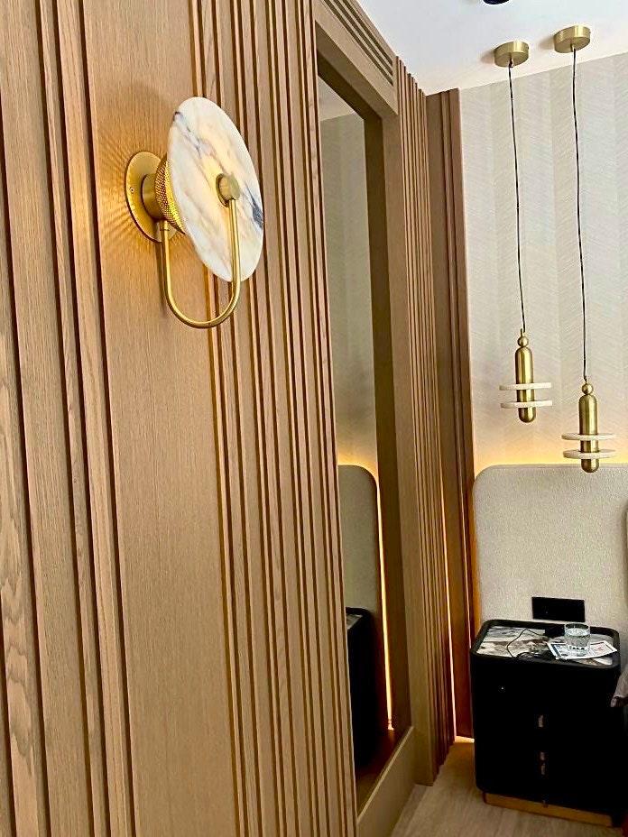 Arel Lighting Brushed Brass ALISTER Marble Sconce