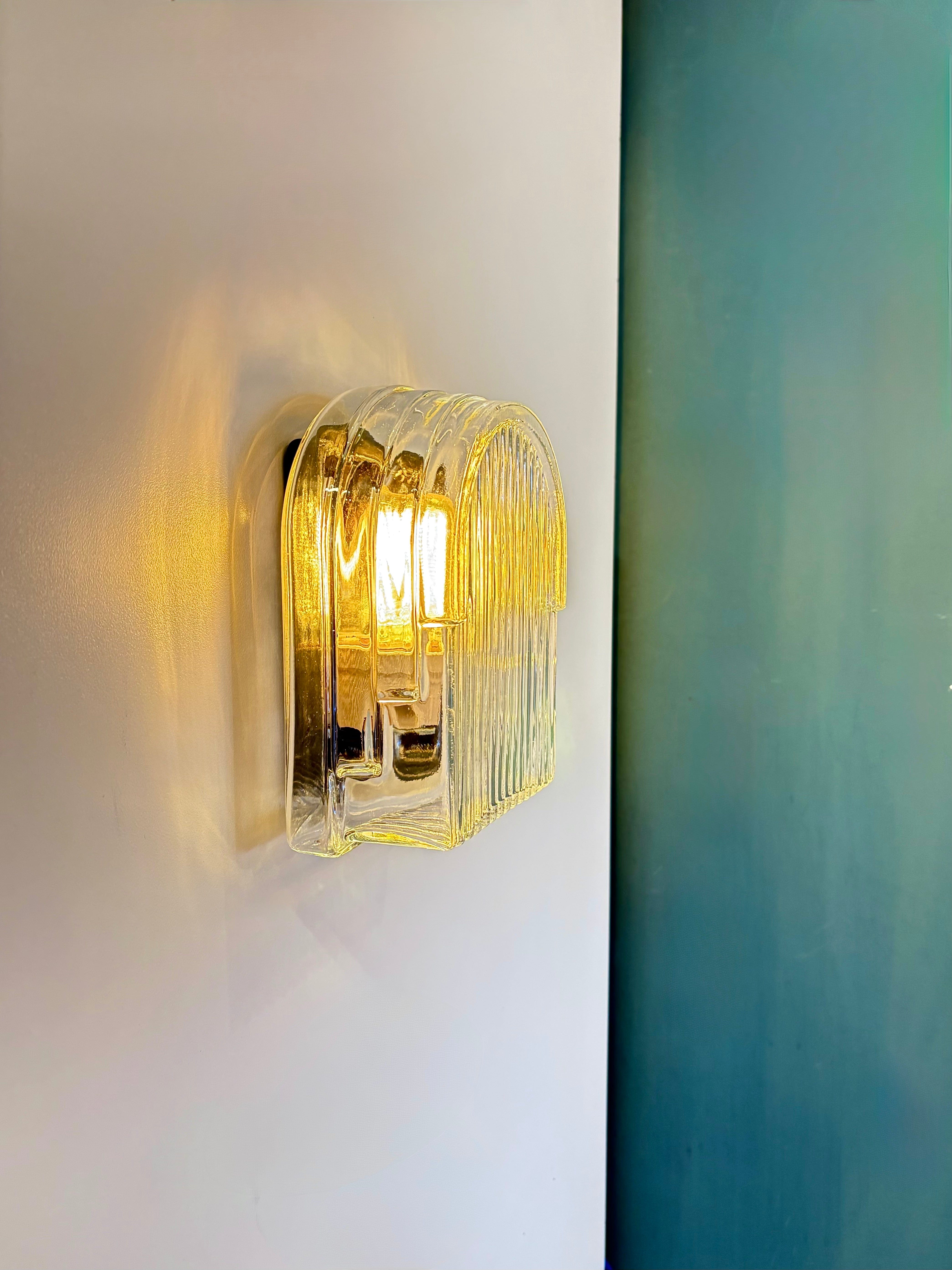 Arel Lighting ALTONA Art Deco Outdoor Wall Sconce, Warm Rectangular Glass Lighting for Exterior and Bathroom, IP44 Rated Moisture Resistant