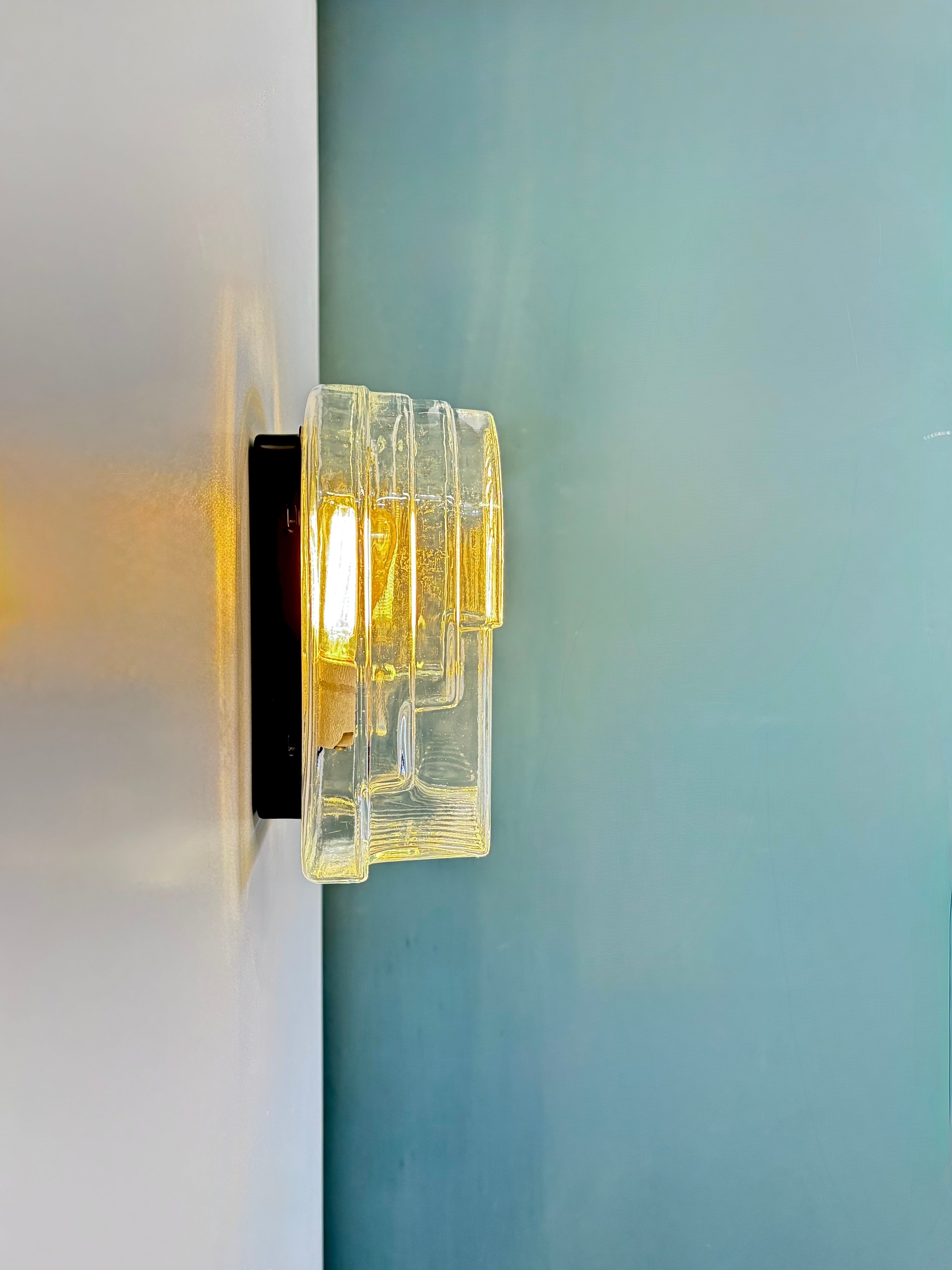 Arel Lighting ALTONA Art Deco Outdoor Wall Sconce, Warm Rectangular Glass Lighting for Exterior and Bathroom, IP44 Rated Moisture Resistant