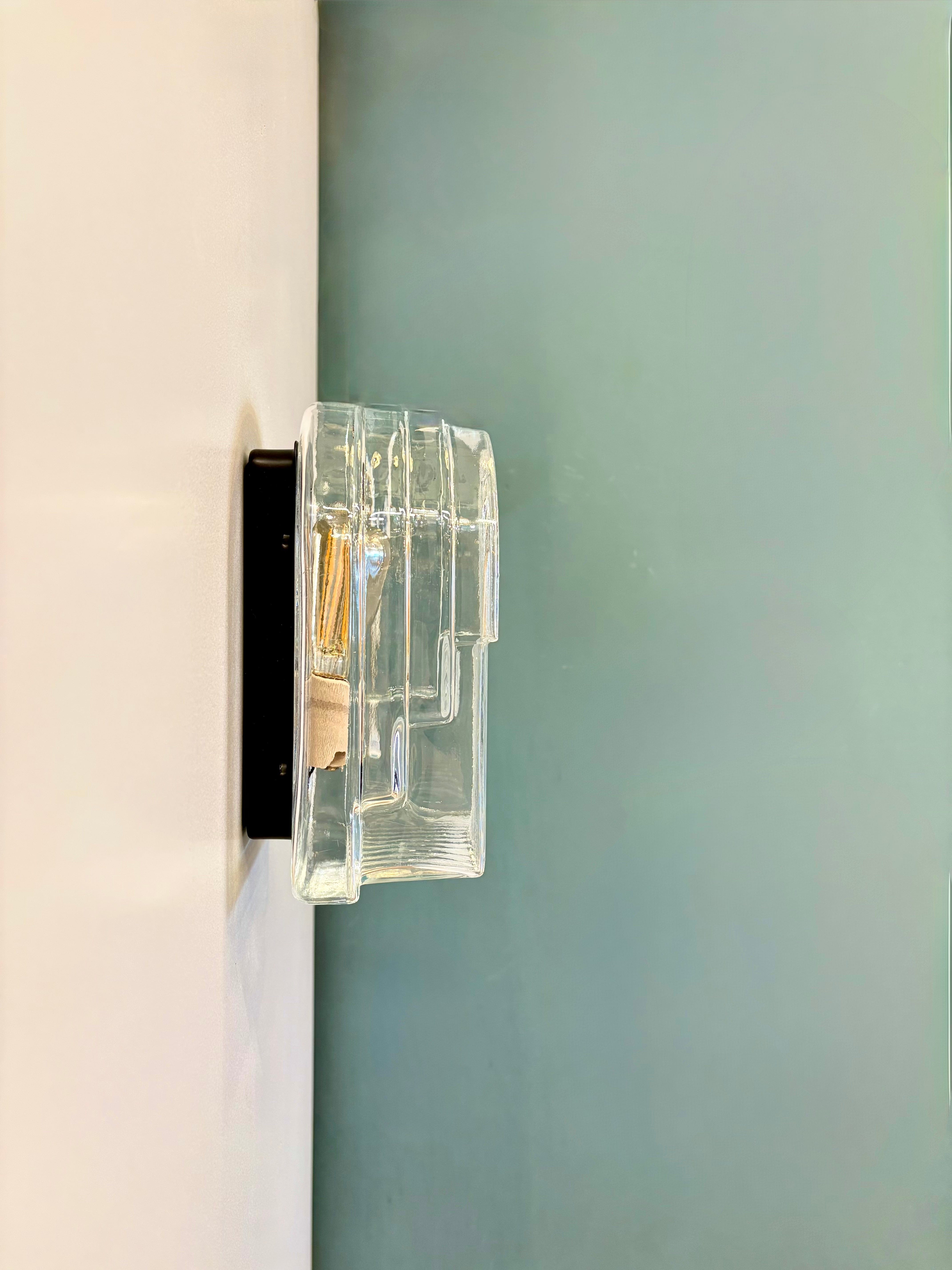 Arel Lighting ALTONA Art Deco Outdoor Wall Sconce, Warm Rectangular Glass Lighting for Exterior and Bathroom, IP44 Rated Moisture Resistant