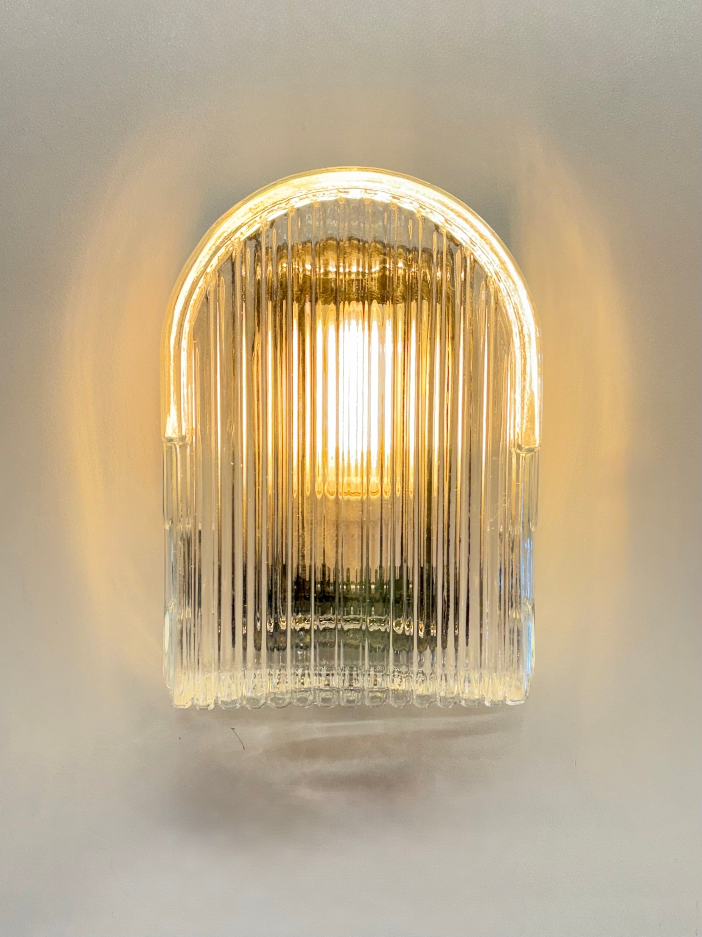 Arel Lighting ALTONA Art Deco Outdoor Wall Sconce, Warm Rectangular Glass Lighting for Exterior and Bathroom, IP44 Rated Moisture Resistant