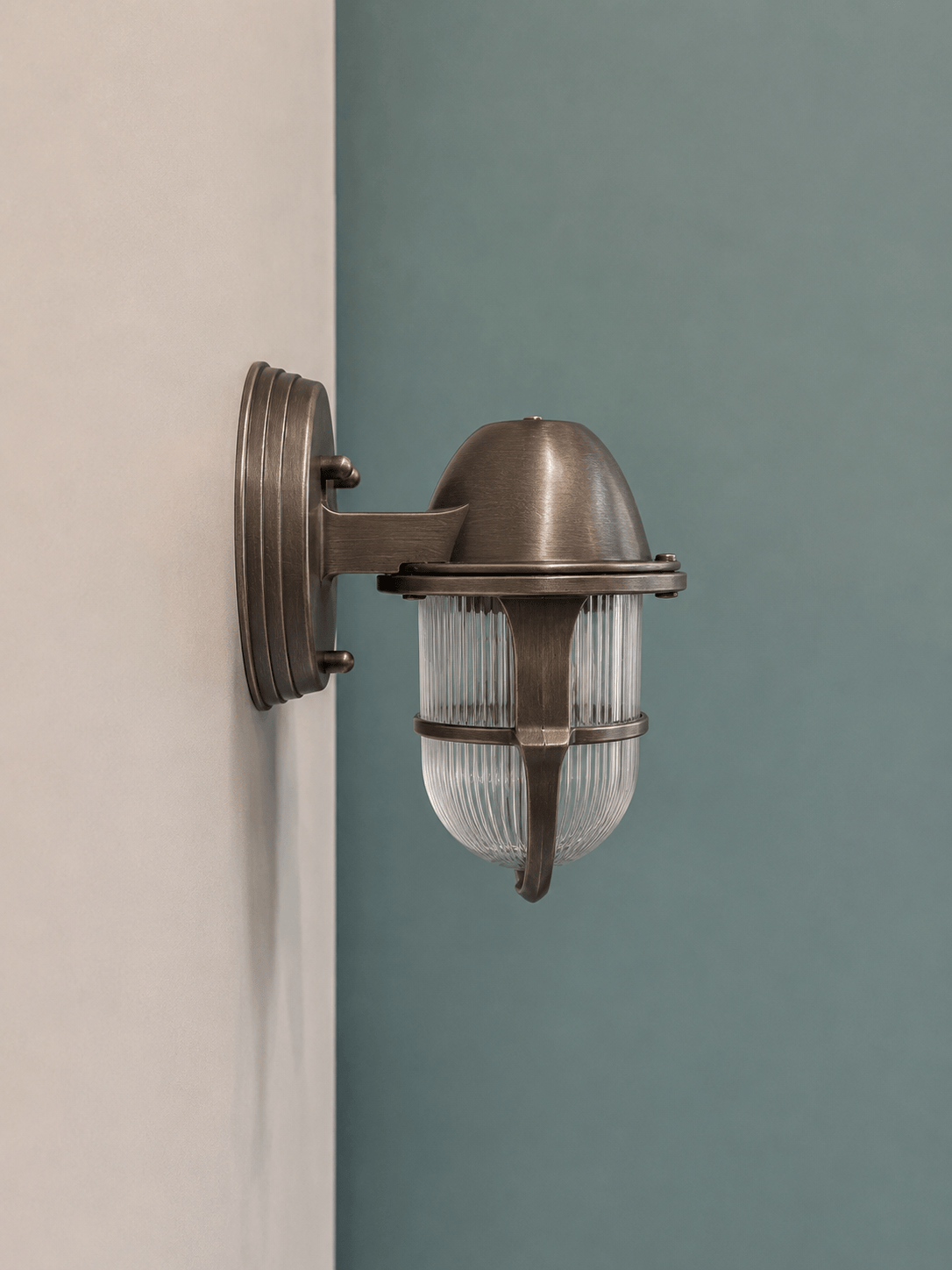 Arel Lighting Antique Brass / Perforated DELSOL GRANDE CAN Nautical Outdoor Wall Sconce