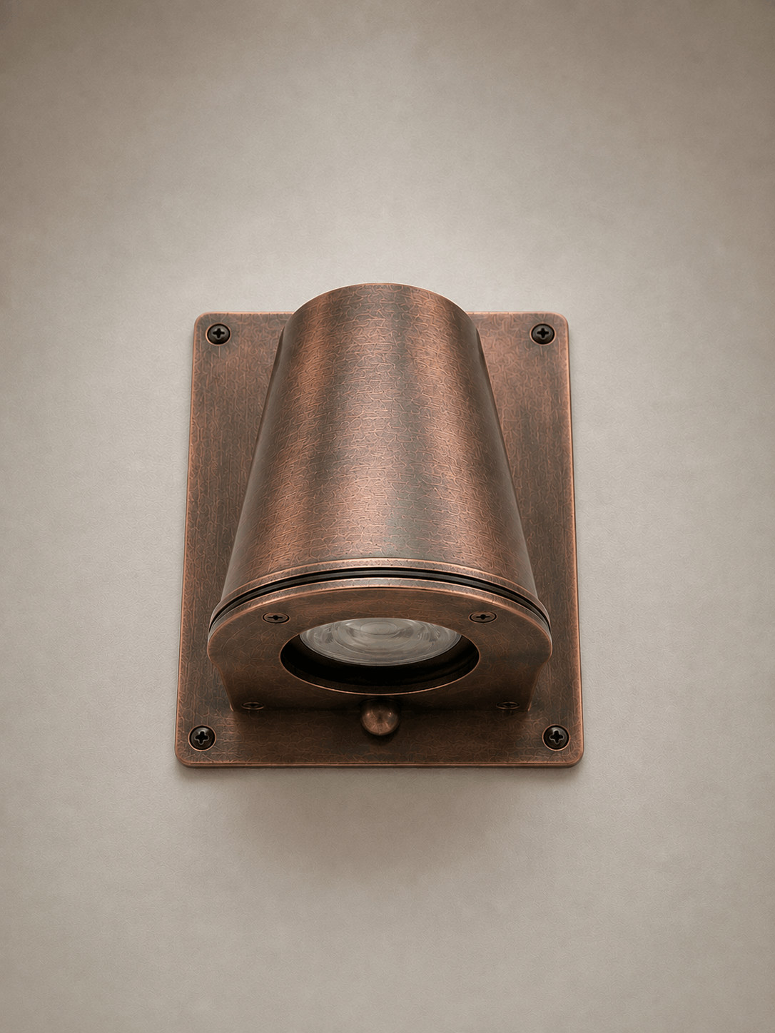 Arel Lighting Antique Copper BALACIA RECT Outdoor Brass Casting Wall Sconce