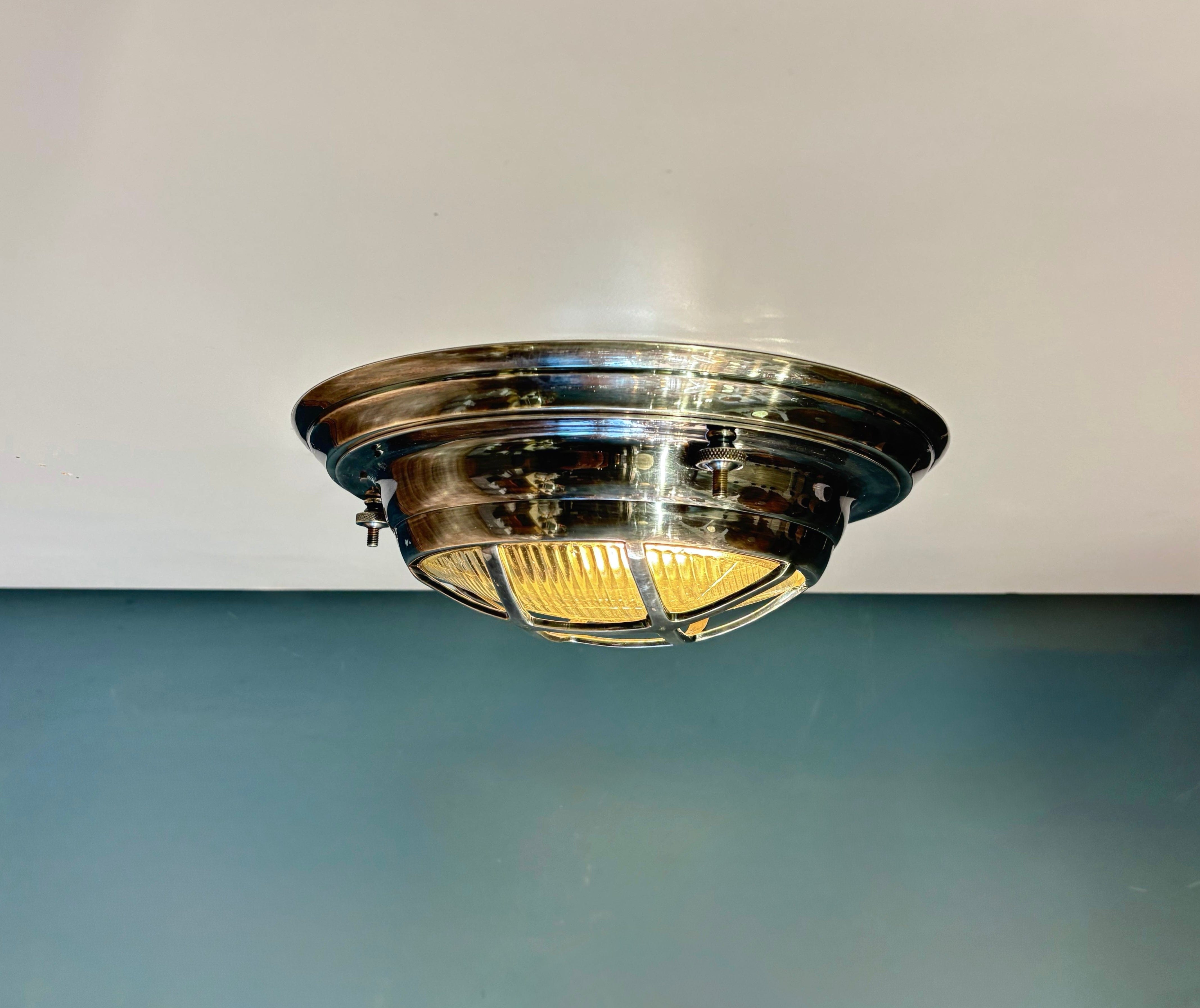 Arel Lighting Antique Silver AQUILO Brass Nautical Ceiling Light