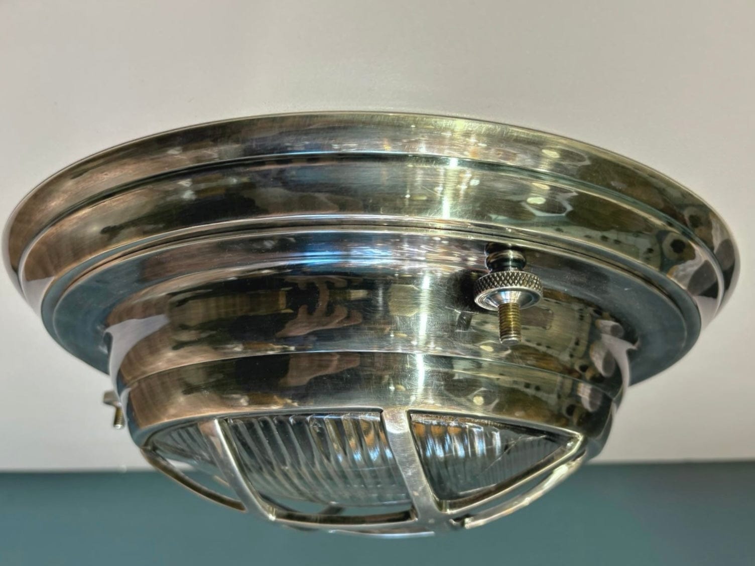 Arel Lighting Antique Silver AQUILO Brass Nautical Ceiling Light