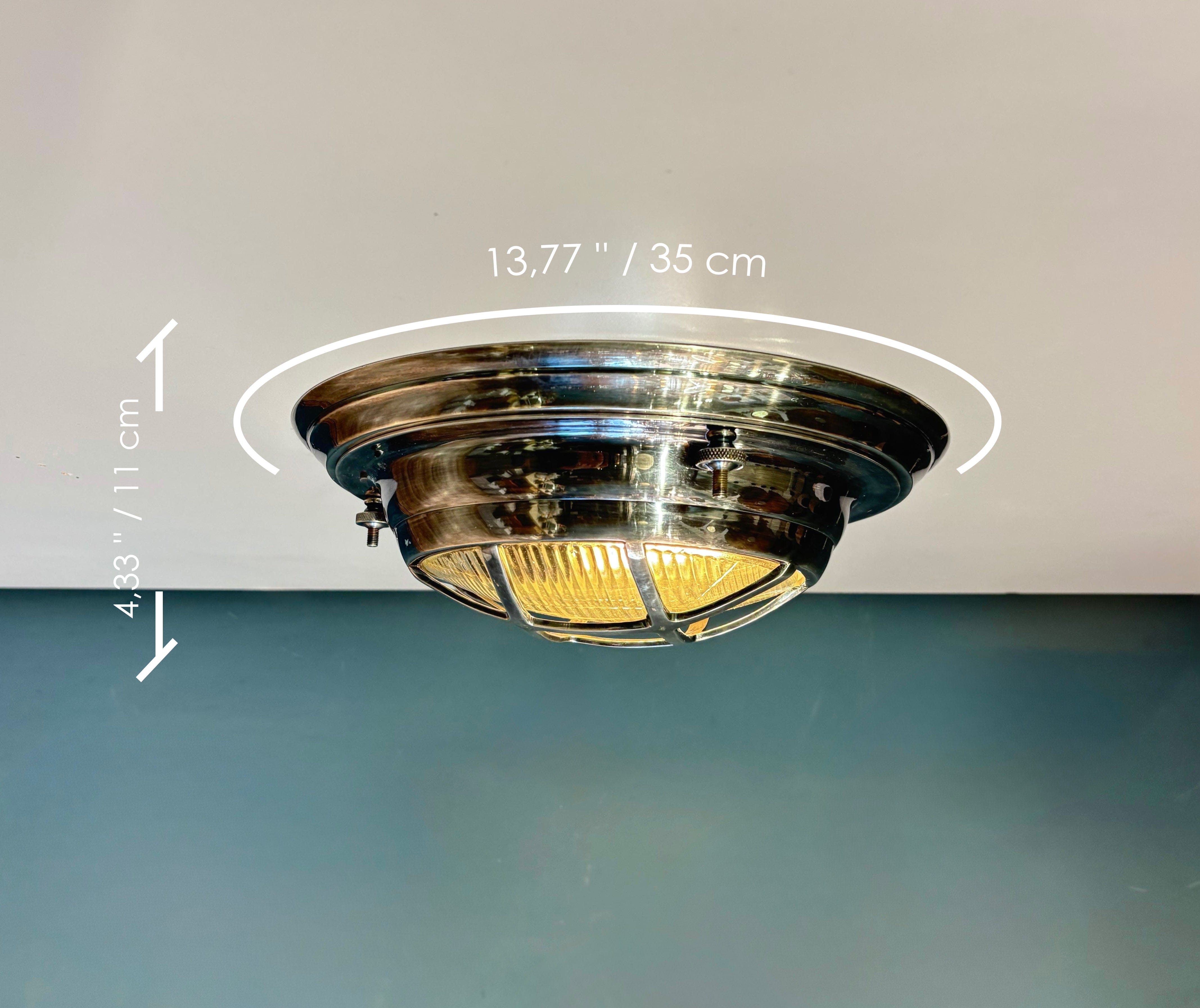 Arel Lighting Antique Silver AQUILO Brass Nautical Ceiling Light